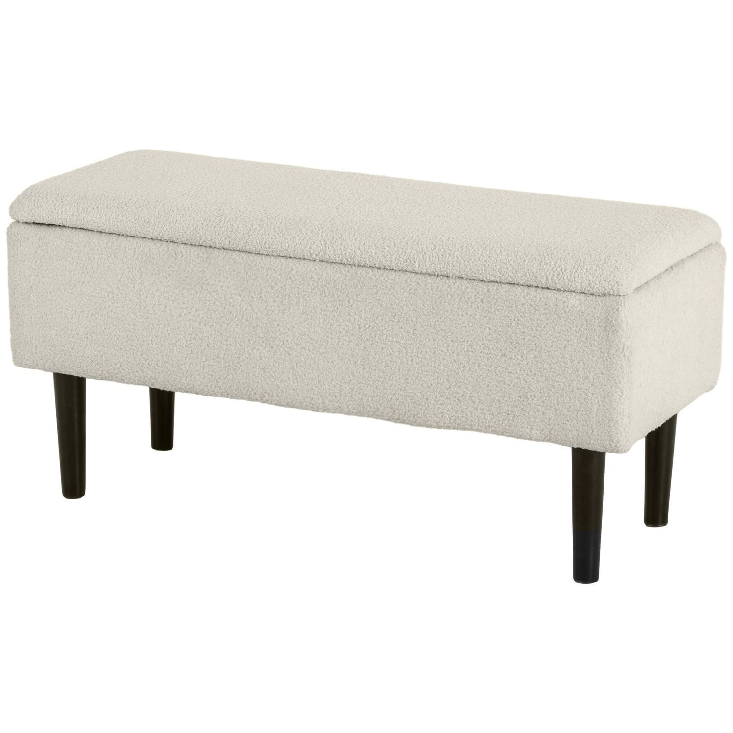Northio Sitzbank mit Stauraum, Bettbank, Polsterbank mit Klappdeckel, Samtoptik, Truhenbank für Wohnzimmer, Schlafzimmer, 95 x 38 x 45 cm