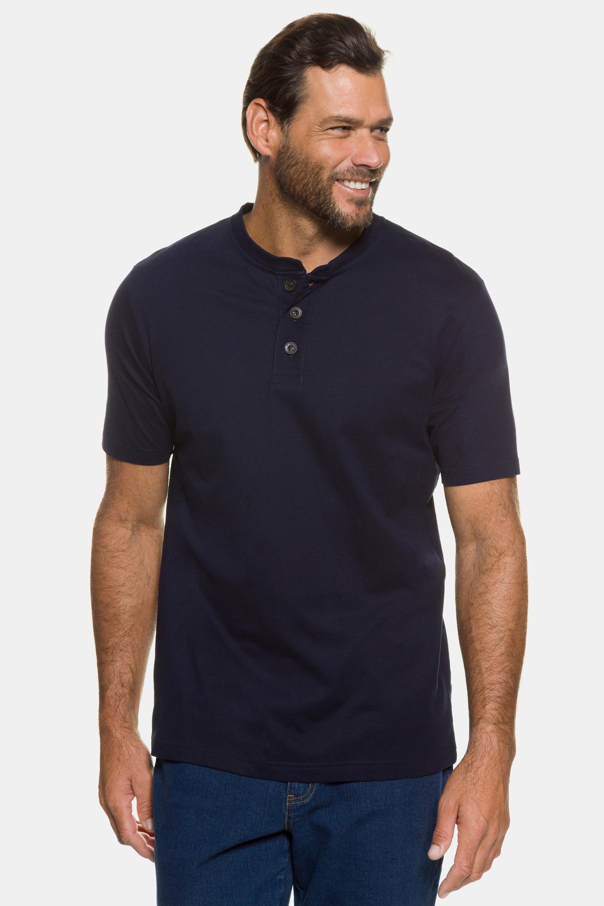 JP1880 Basic Henley 2er Pack Rundhals Knopfleiste
