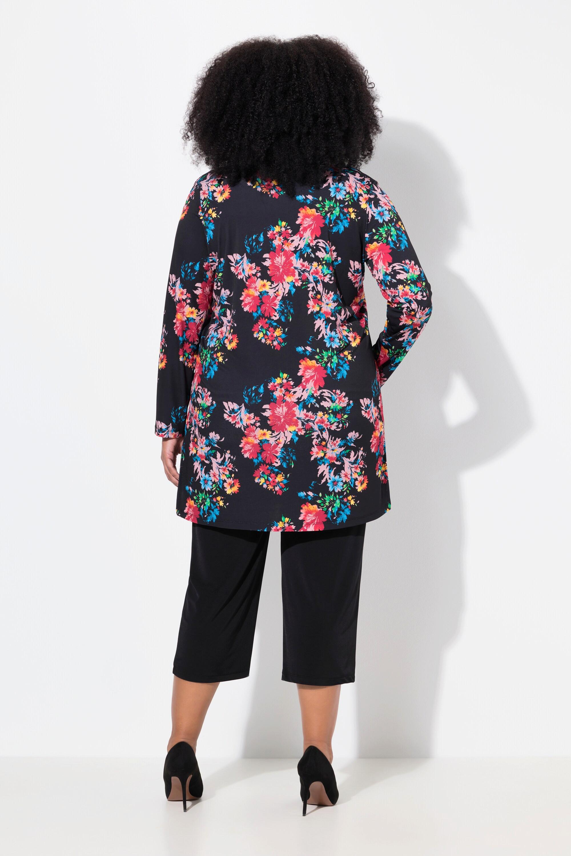 Ulla Popken Jerseyjacke, A-Linie, V-Ausschnitt, Langarm