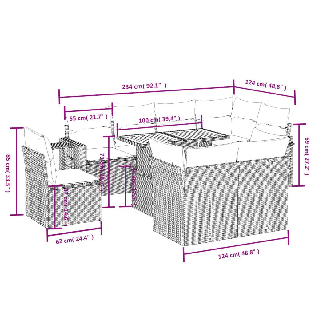 VidaXL Garten sofagarnitur poly-rattan