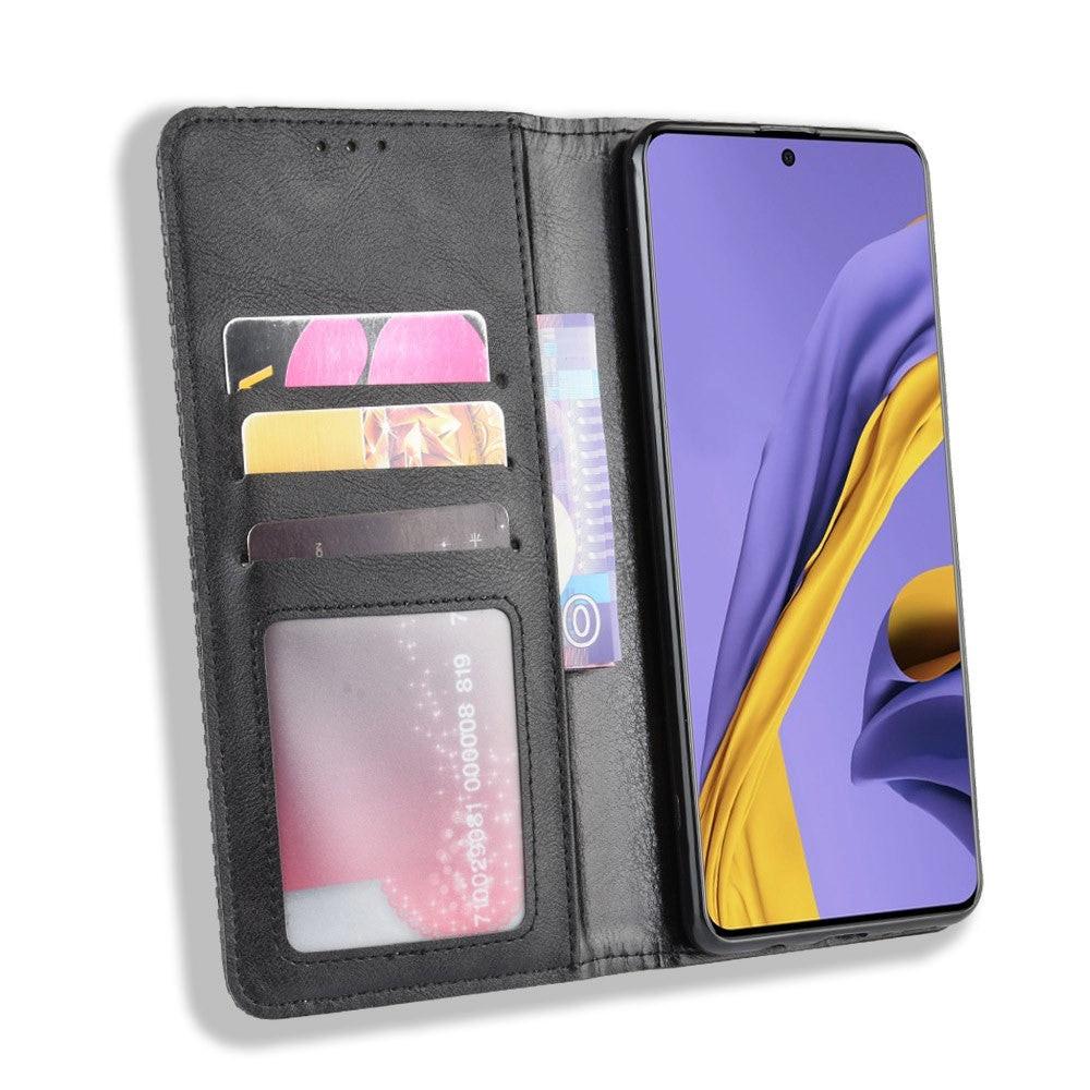 Cover-Discount Galaxy A51 - Stand Flip Case Hülle Schwarz