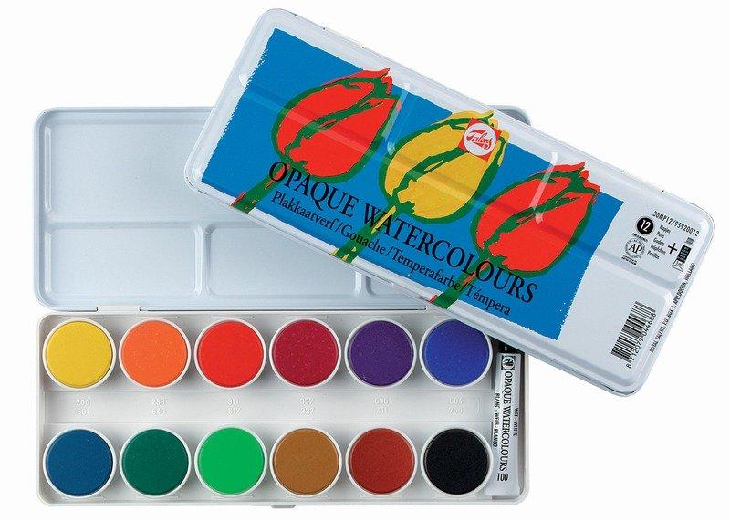 Talens TALENS Deckfarbe Aquarell Set 9592-0012 12 Farben + 1 Tube weiss