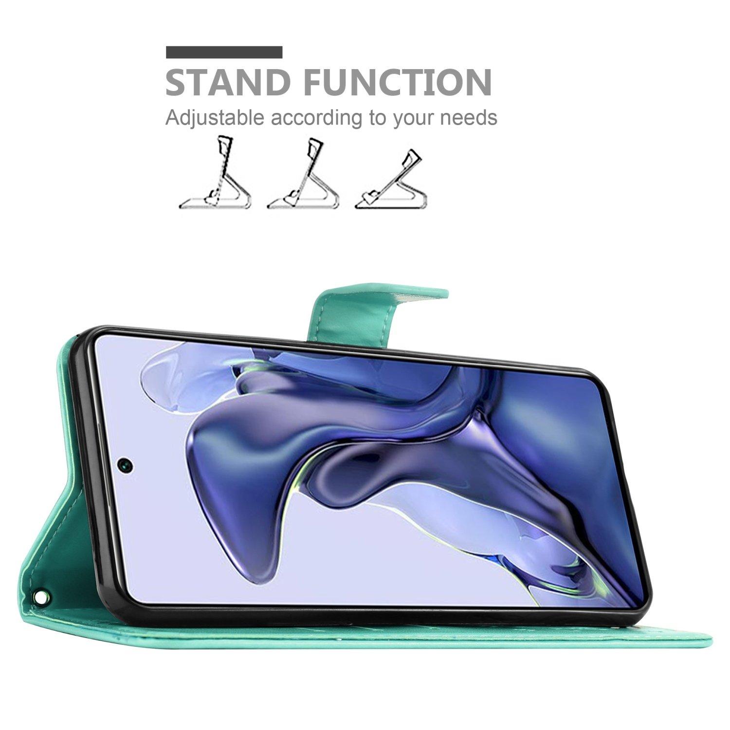 Cadorabo Hülle für Xiaomi 11T 11T PRO Blumen Design Magnetverschluss