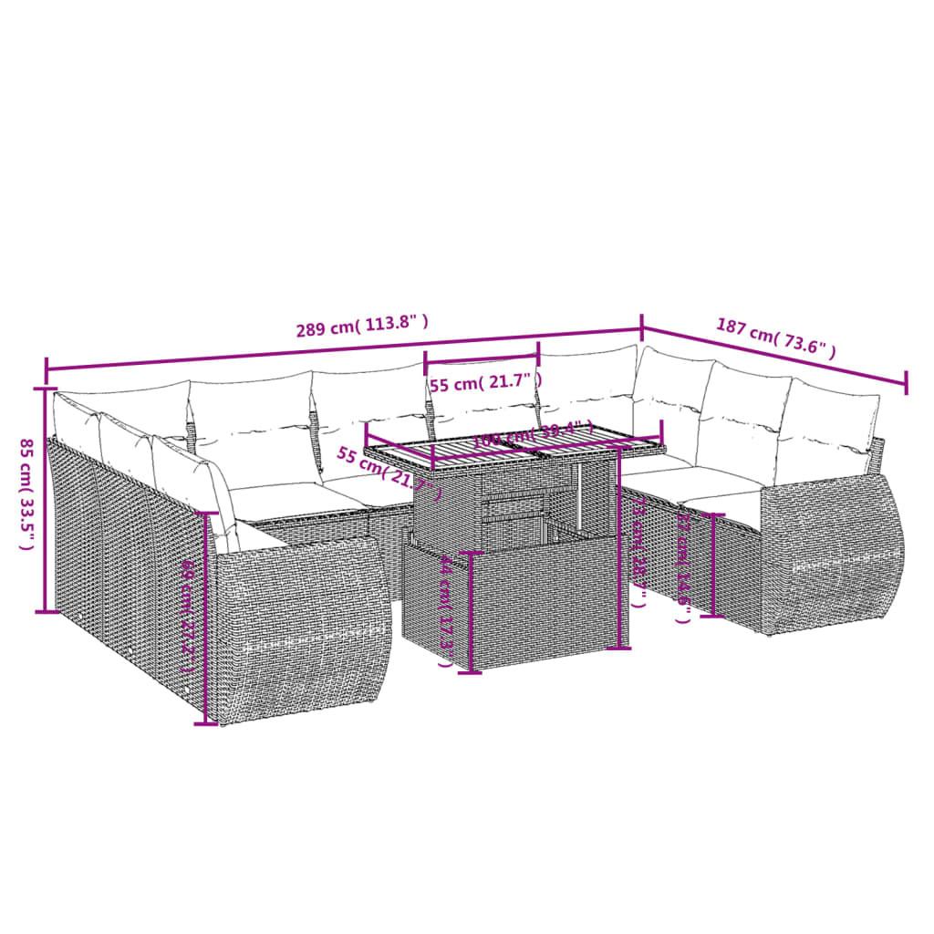 VidaXL Garten sofagarnitur poly-rattan