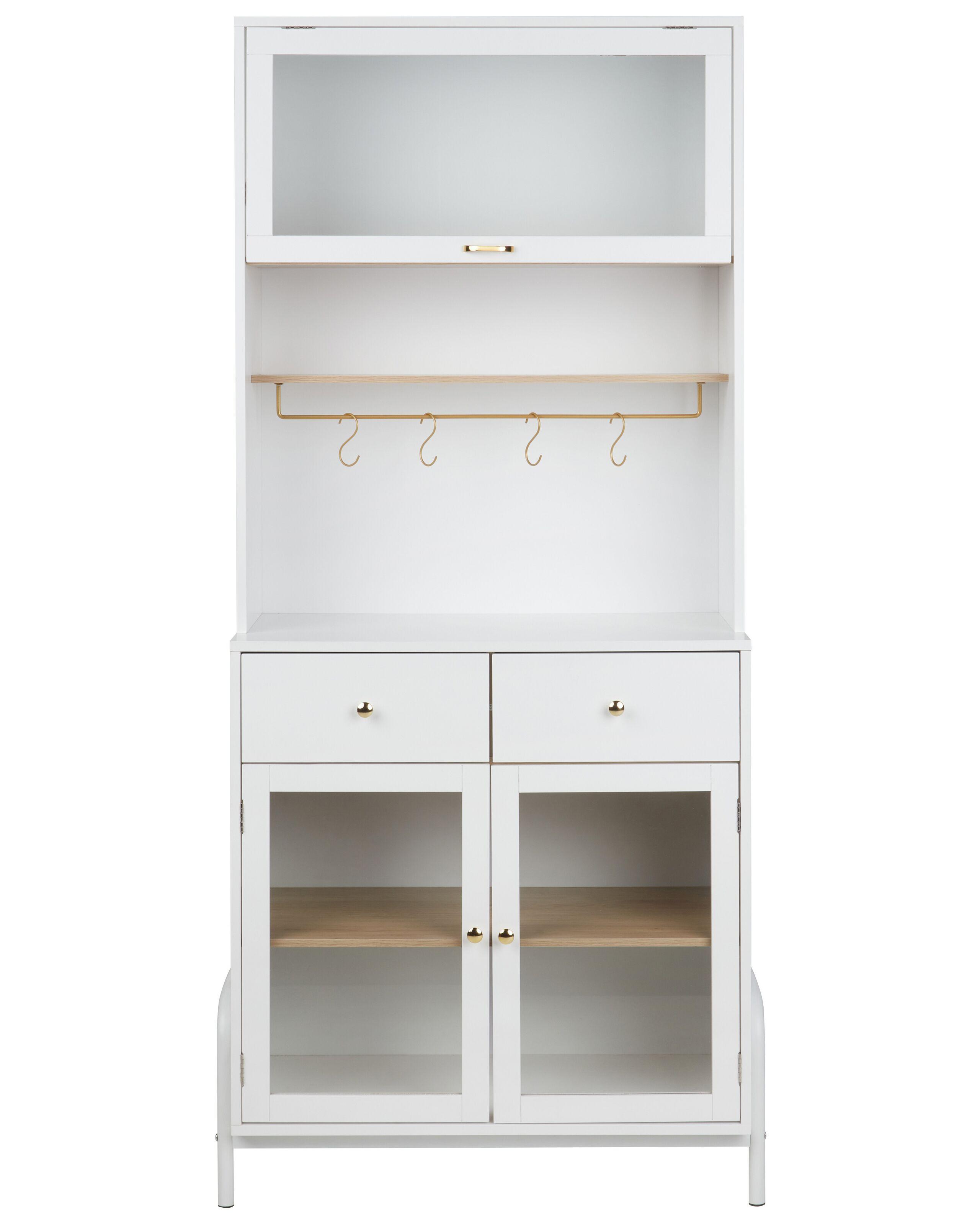 Beliani Vitrine mit Glastüren aus MDF-Platte Klassisch PARLIN