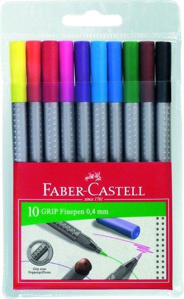 Faber-Castell FABER-CASTELL Grip Finepen 0,4mm 151610 10 Farben, Etui