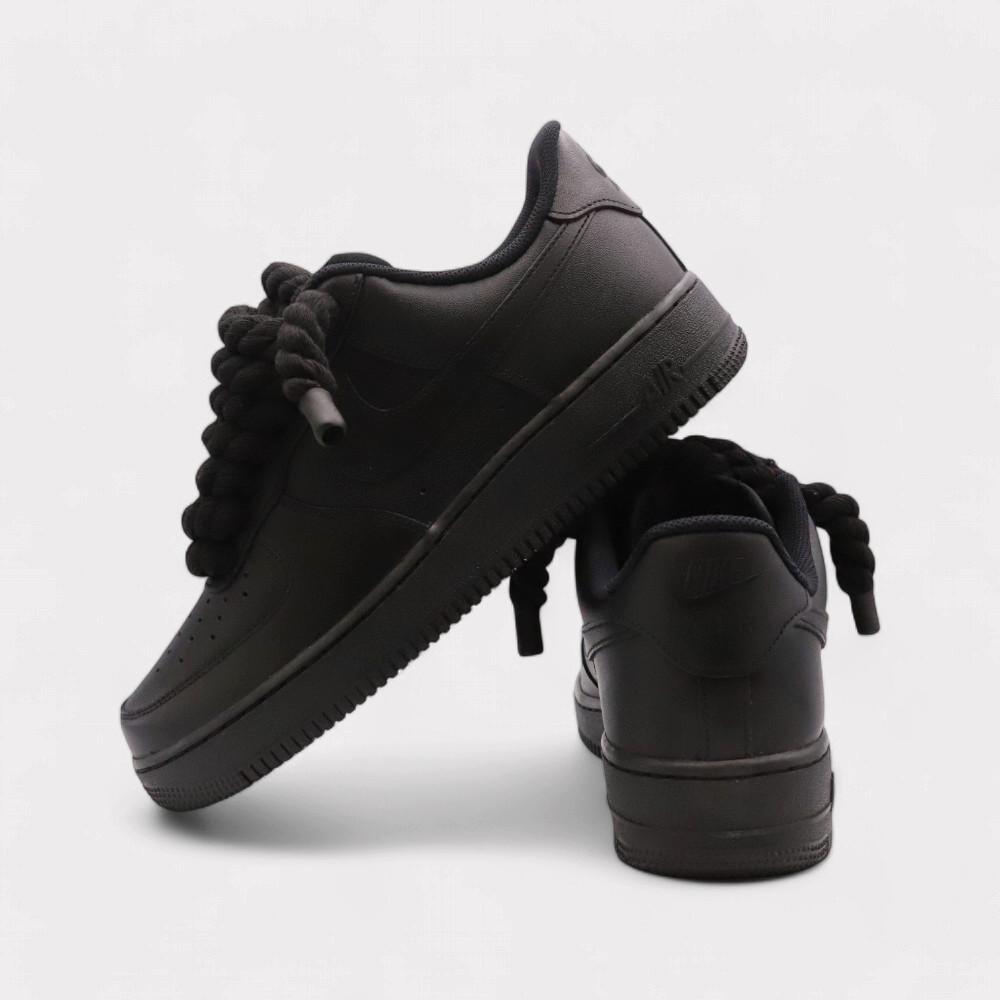 NIKE Air Force 1 Black - Rope Lace Black