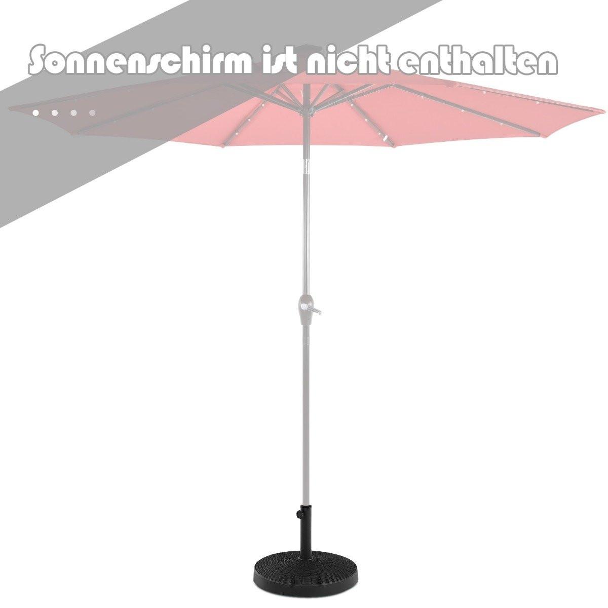 Northix Sonnenschirmständer Schirmständer aus Kunstharz in Rattanoptik Schwarz