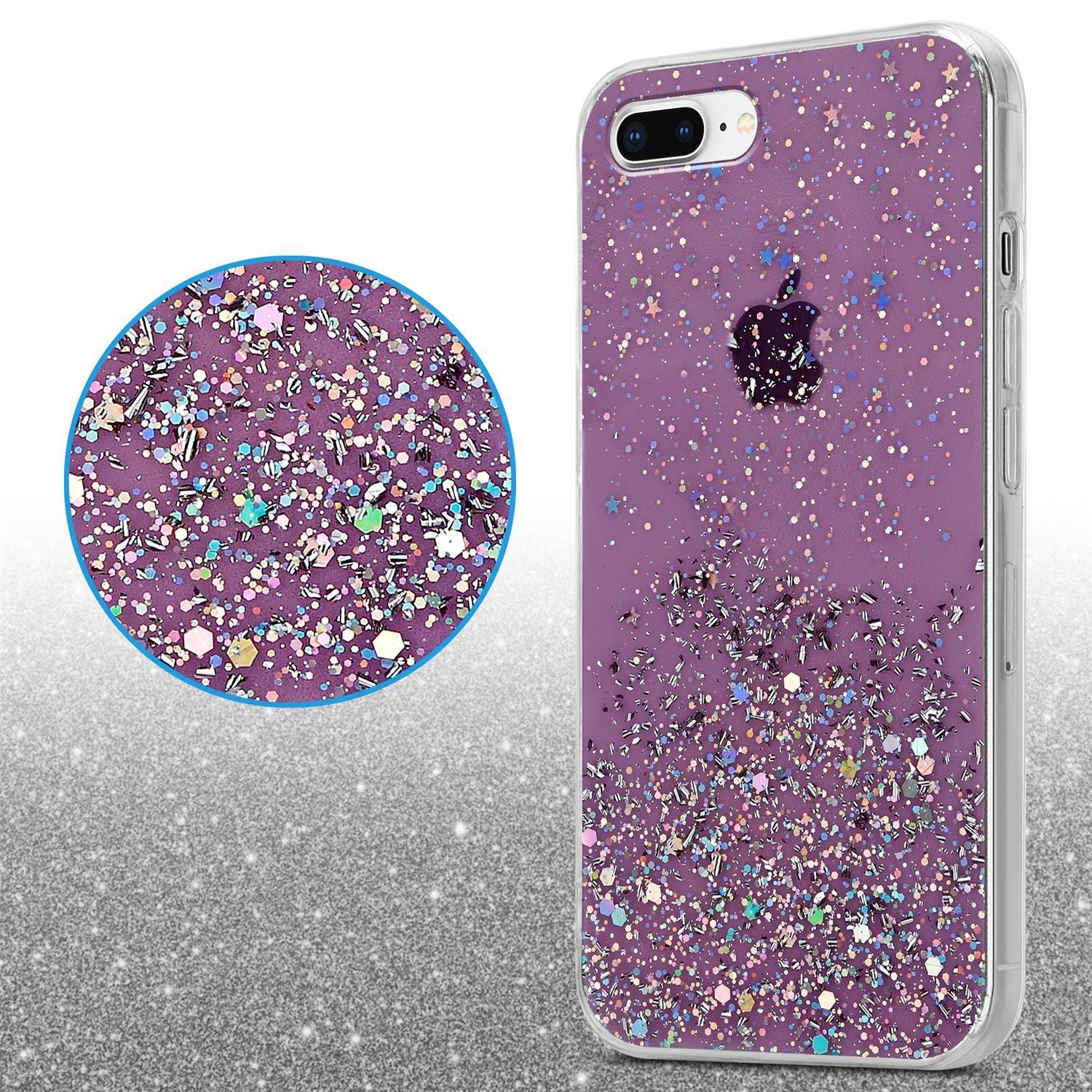 Cadorabo Hülle für Apple iPhone 7 PLUS 7S PLUS 8 PLUS TPU Silikon mit funkelnden Glitter