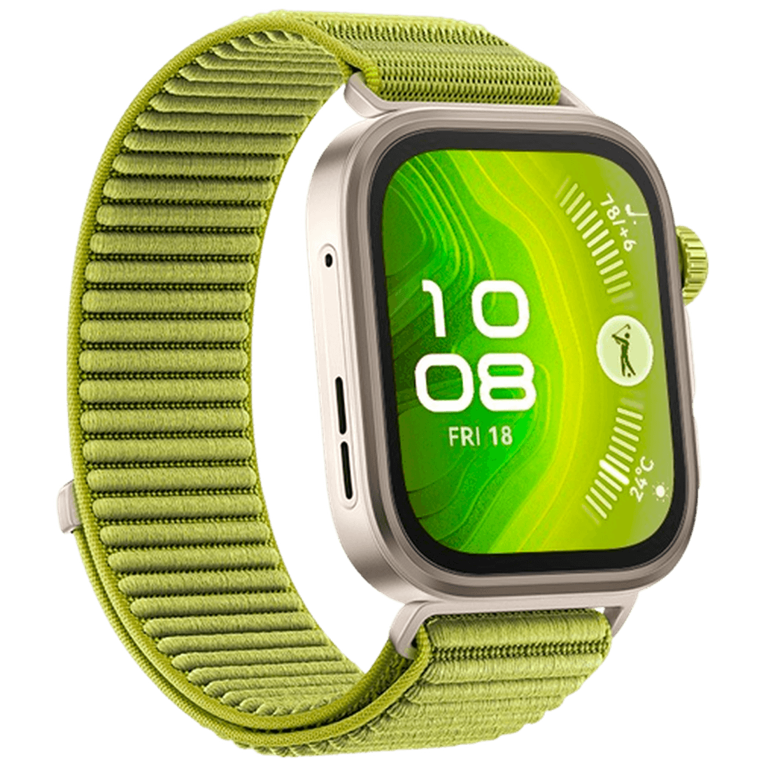 HUAWEI Huawei Watch Fit 4 Pro Gold (Grünes Nylon Armband)