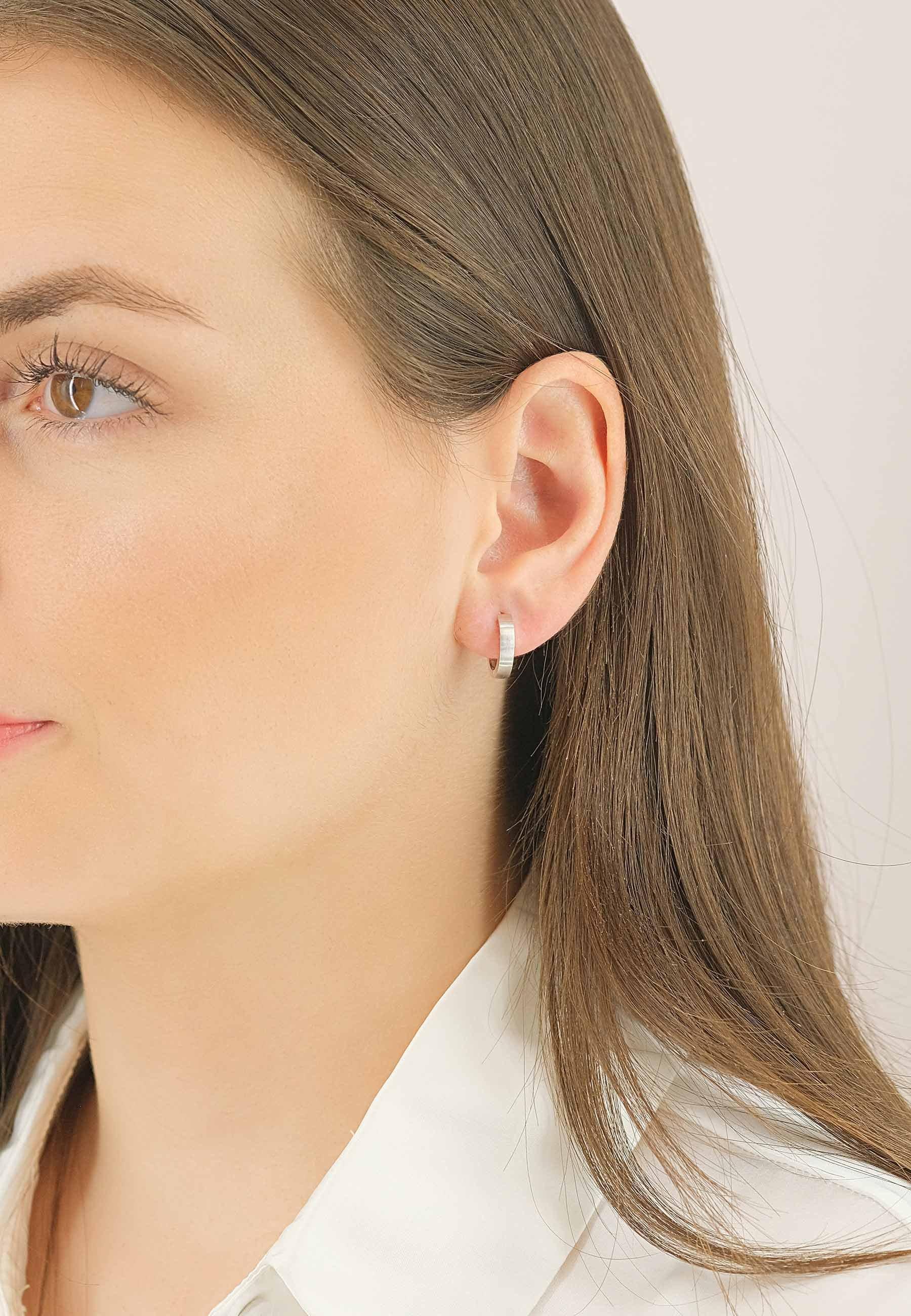 MUAU Schmuck Creolen Weissgold 750, 14mm