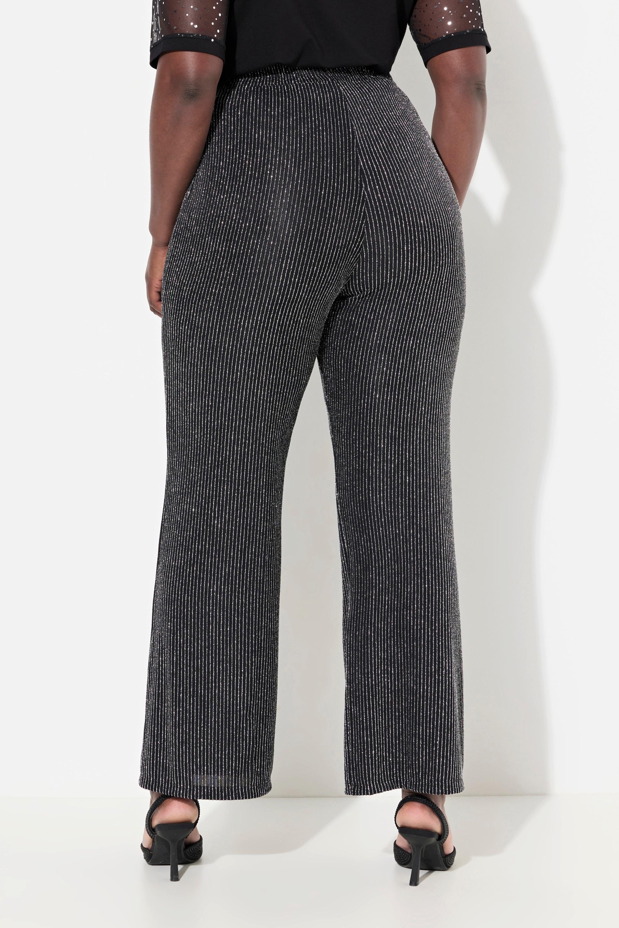 Ulla Popken Mary Glitzerstreifen Weites Bein Hose