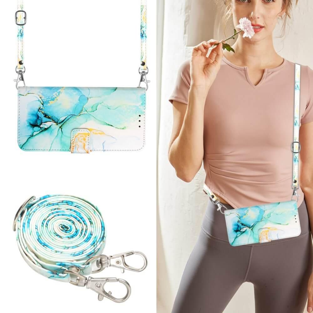 Cover-Discount iPhone 15 Pro Max - Etui Hülle mit Umhängeband Marble