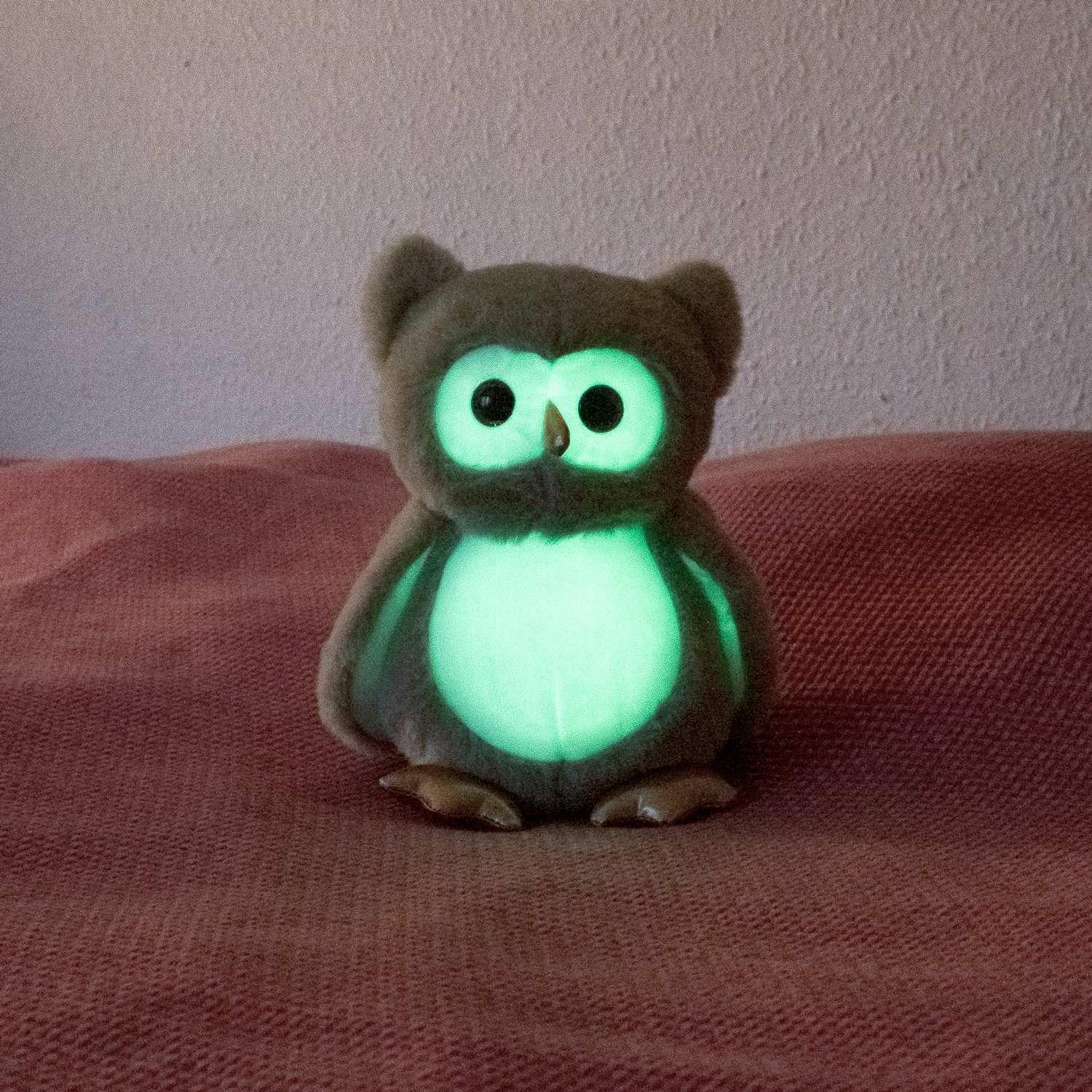 TEDDYKOMPANIET Eule Nachtleuchtend Grün (25cm)