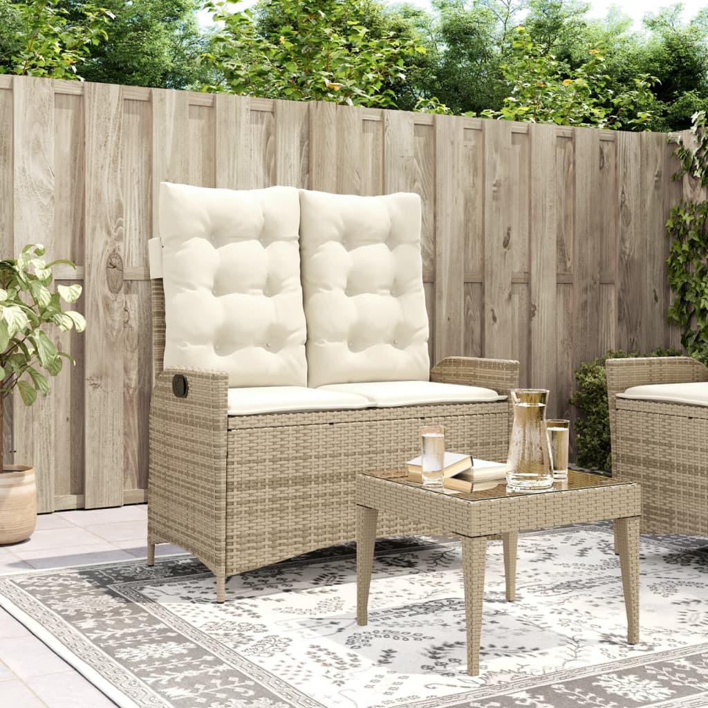 VidaXL Verstellbare gartenbank poly-rattan