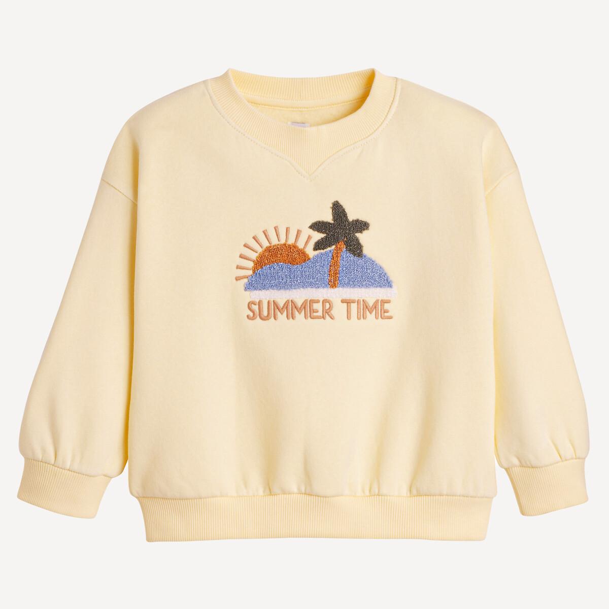 La Redoute Collections Sweatshirt mit Stickerei und Rundhalsausschnitt