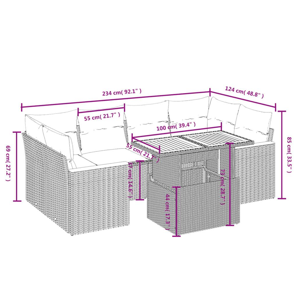 VidaXL Garten sofagarnitur poly-rattan