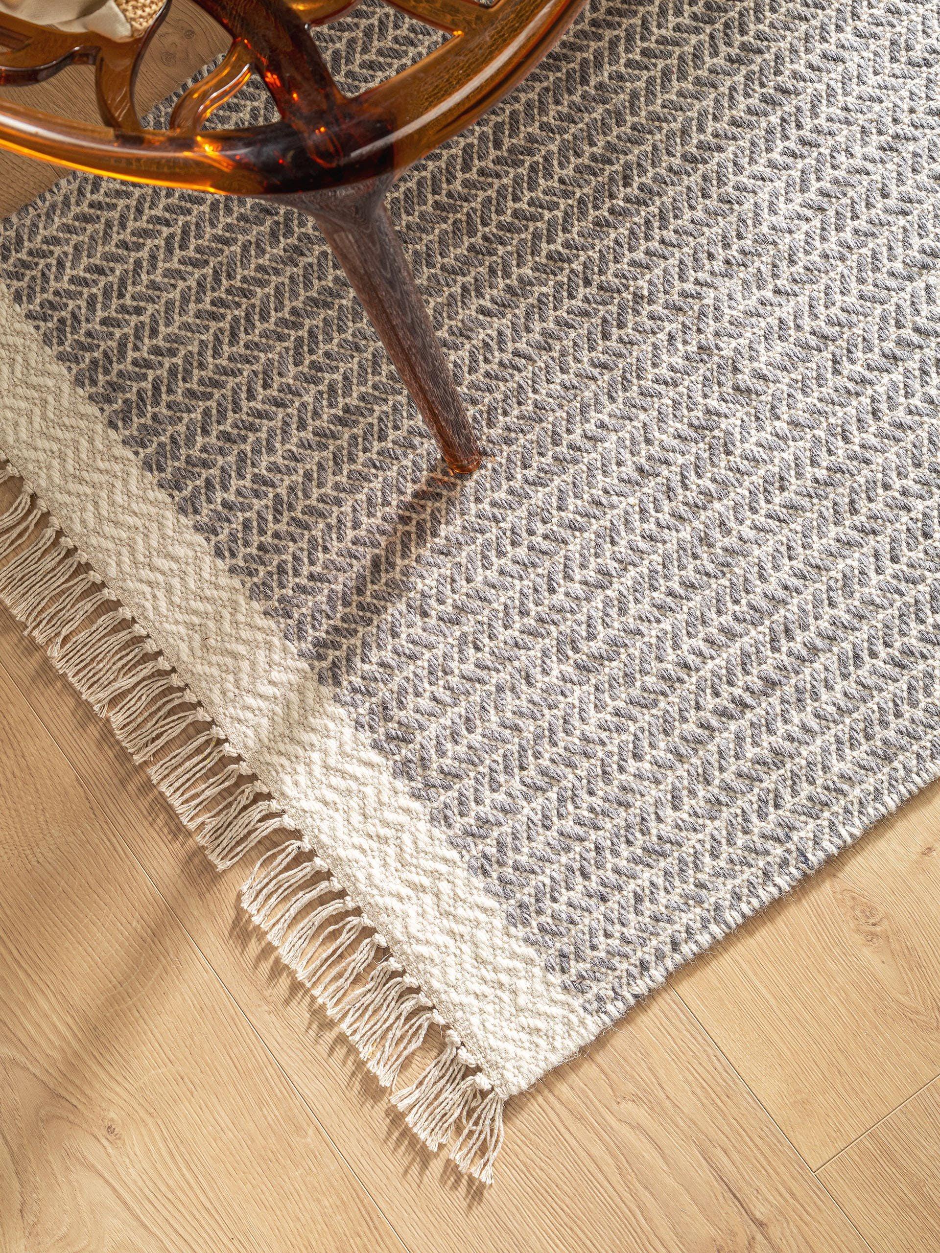 Benuta Wollteppich Läufer Kim Grau