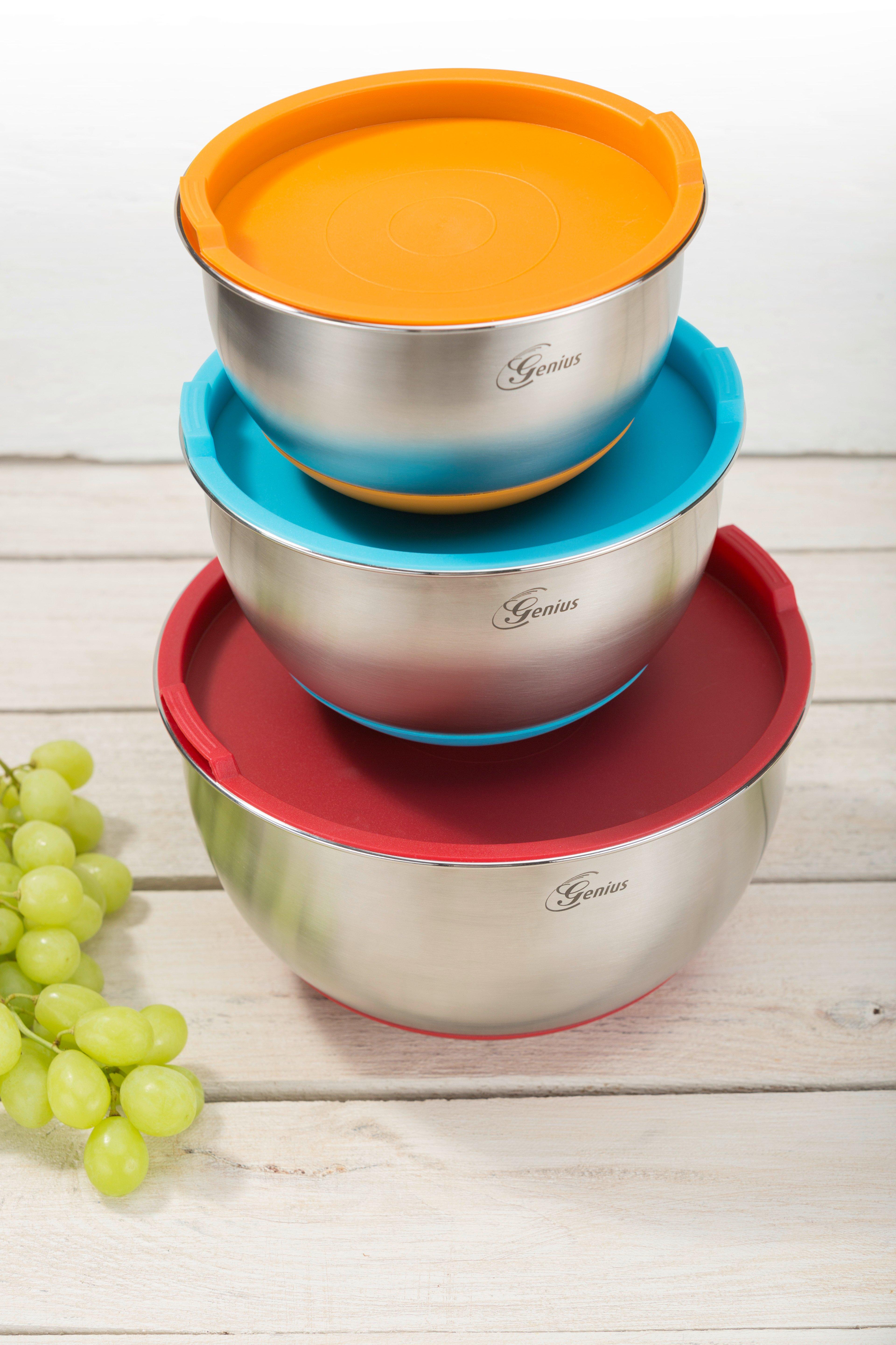 Genius Edelstahl Schüssel-Set mit Deckel 6tlg