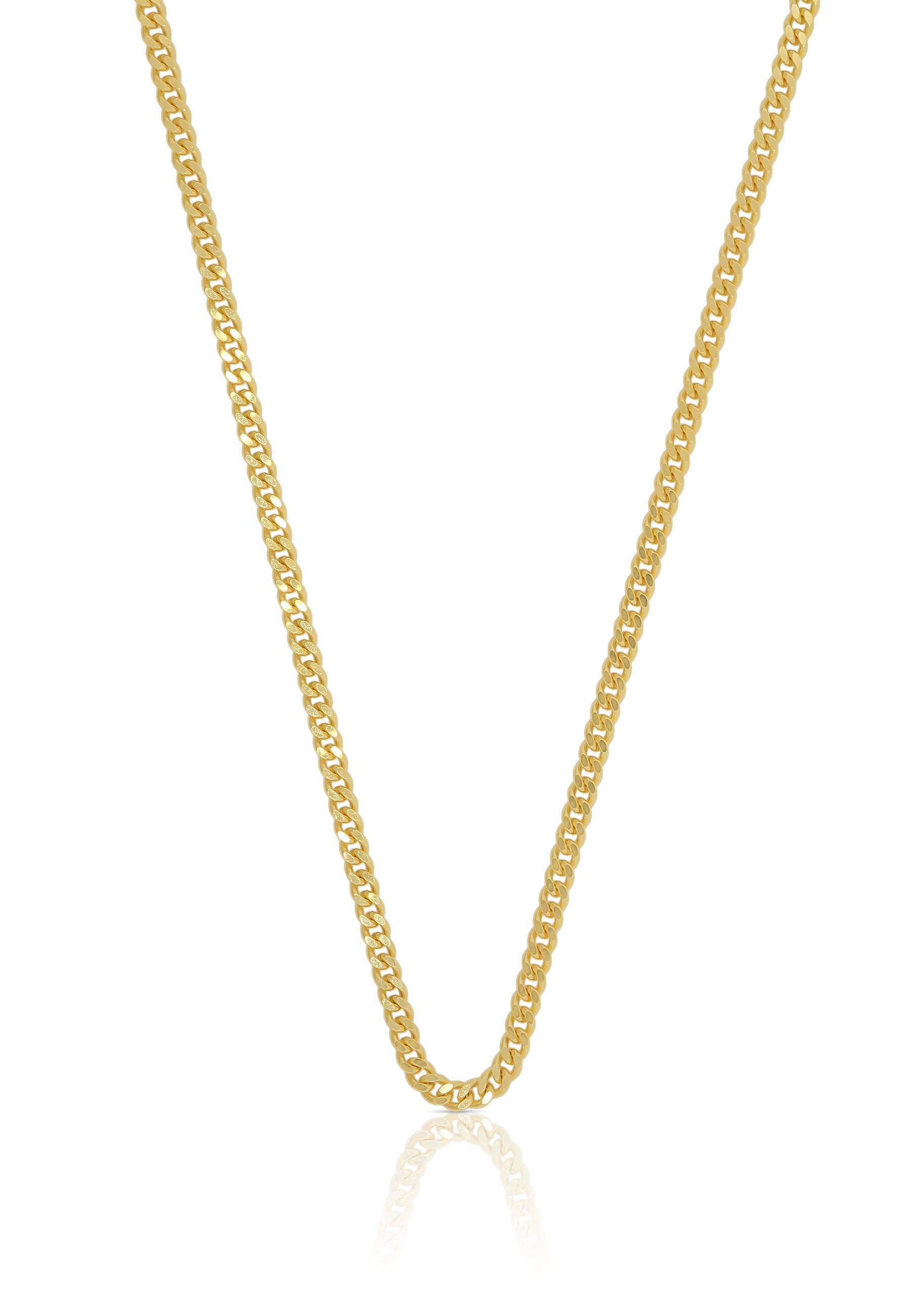 MUAU Schmuck Collier Panzer Gelbgold 585, 2.1mm, 55cm