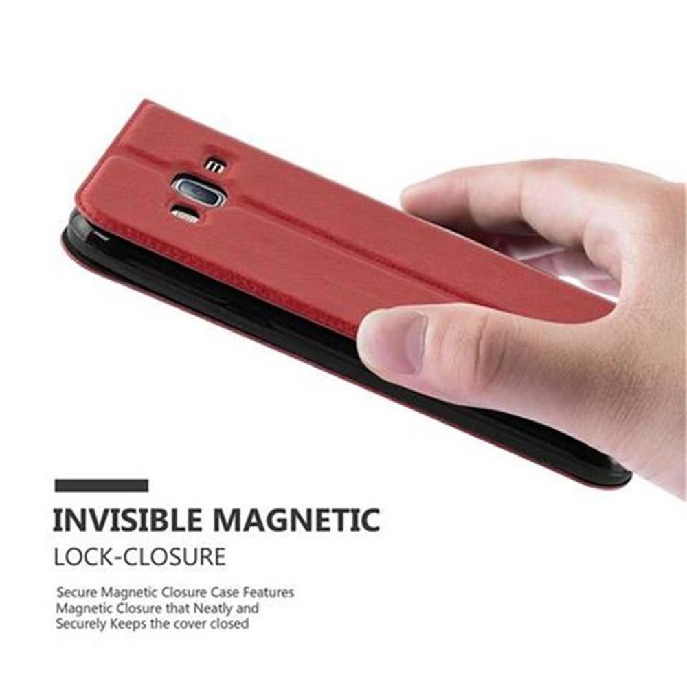 Cadorabo Hülle für Samsung Galaxy J3 2016 Magnetverschluss, 2 Sichtfenstern