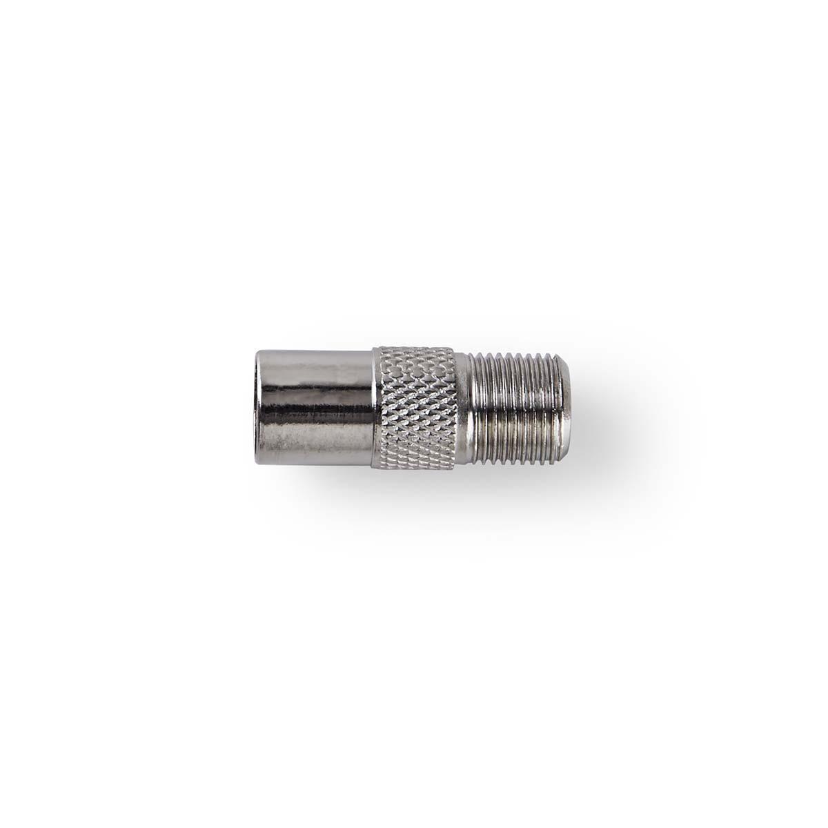 Nedis Satelliten- & Antennenadapter | IEC (Koax) Stecker | F Buchse | Vernickelt | 75 Ohm | Gerade | Metall | Silber | 1 St. | Box