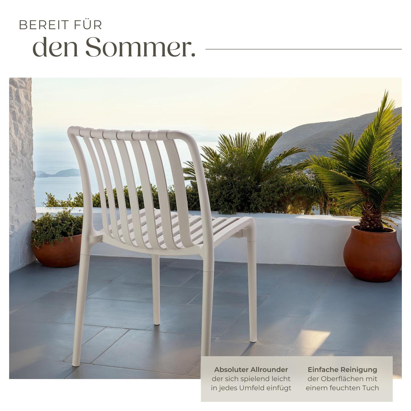 Tectake Gartenstühle wetterfest und UV-beständig platzsparend und stapelbar