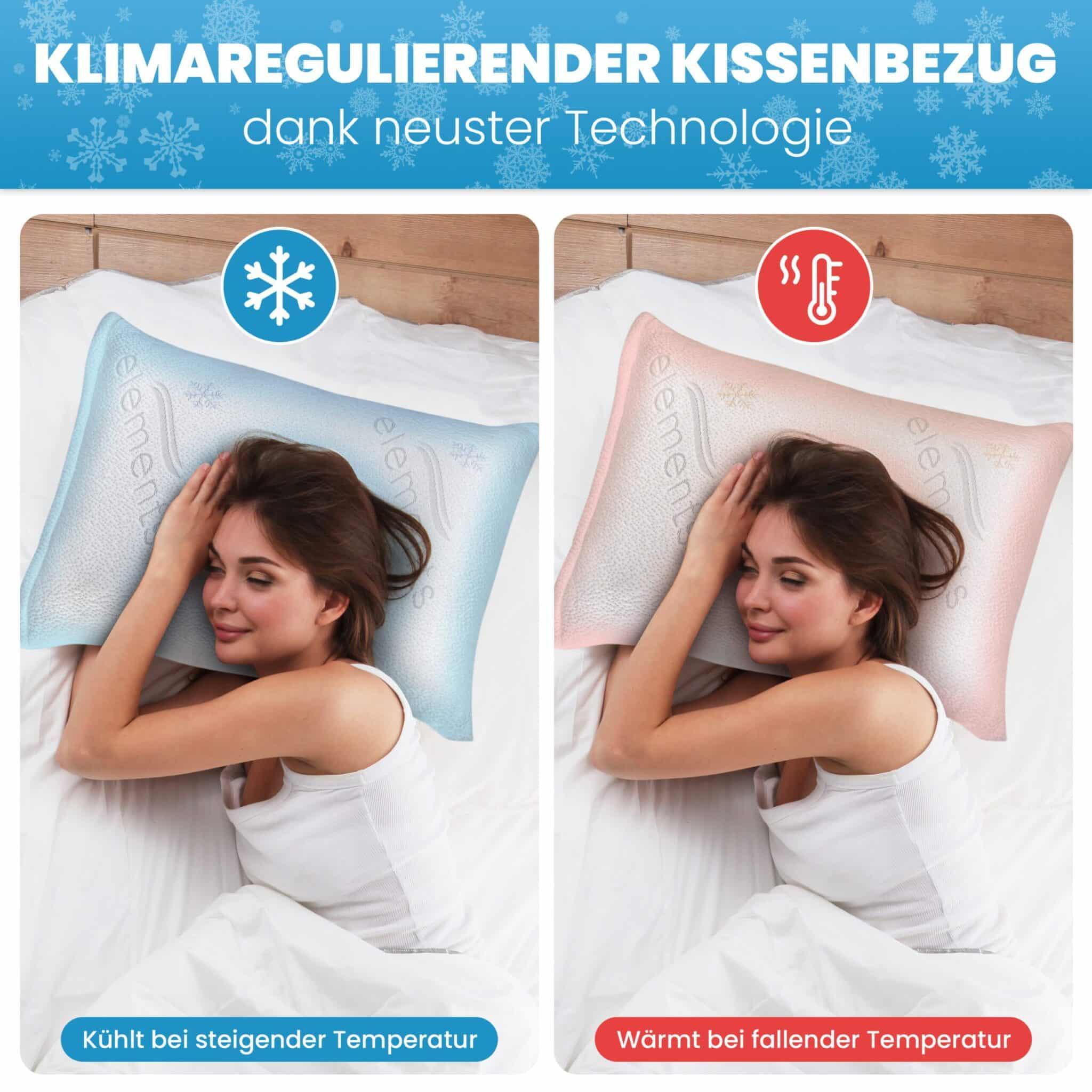 Mara Vital Kühlender Kissenbezug Elements Cool 2er Set – Kissenbezug / Kissenbezug kühlend - Bio GOTS Premium