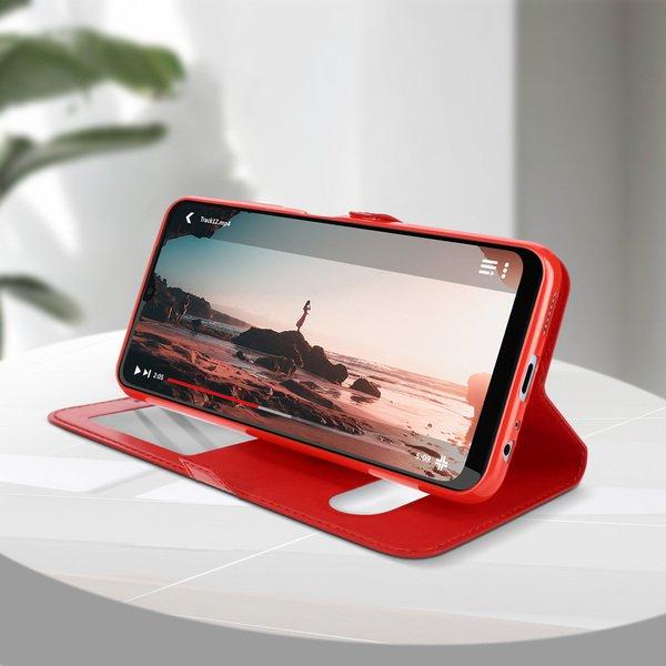 Avizar Doppelfenster Cover Samsung A22 5G Rot