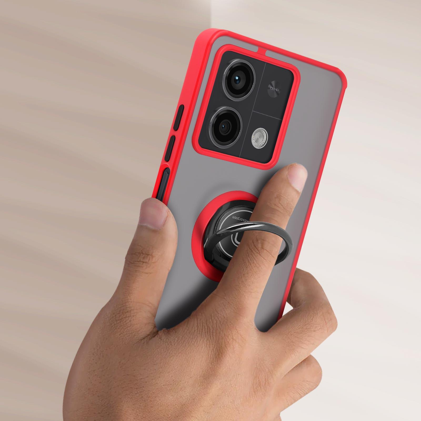 Avizar Ring-Hülle Redmi Note 13 5G Rot