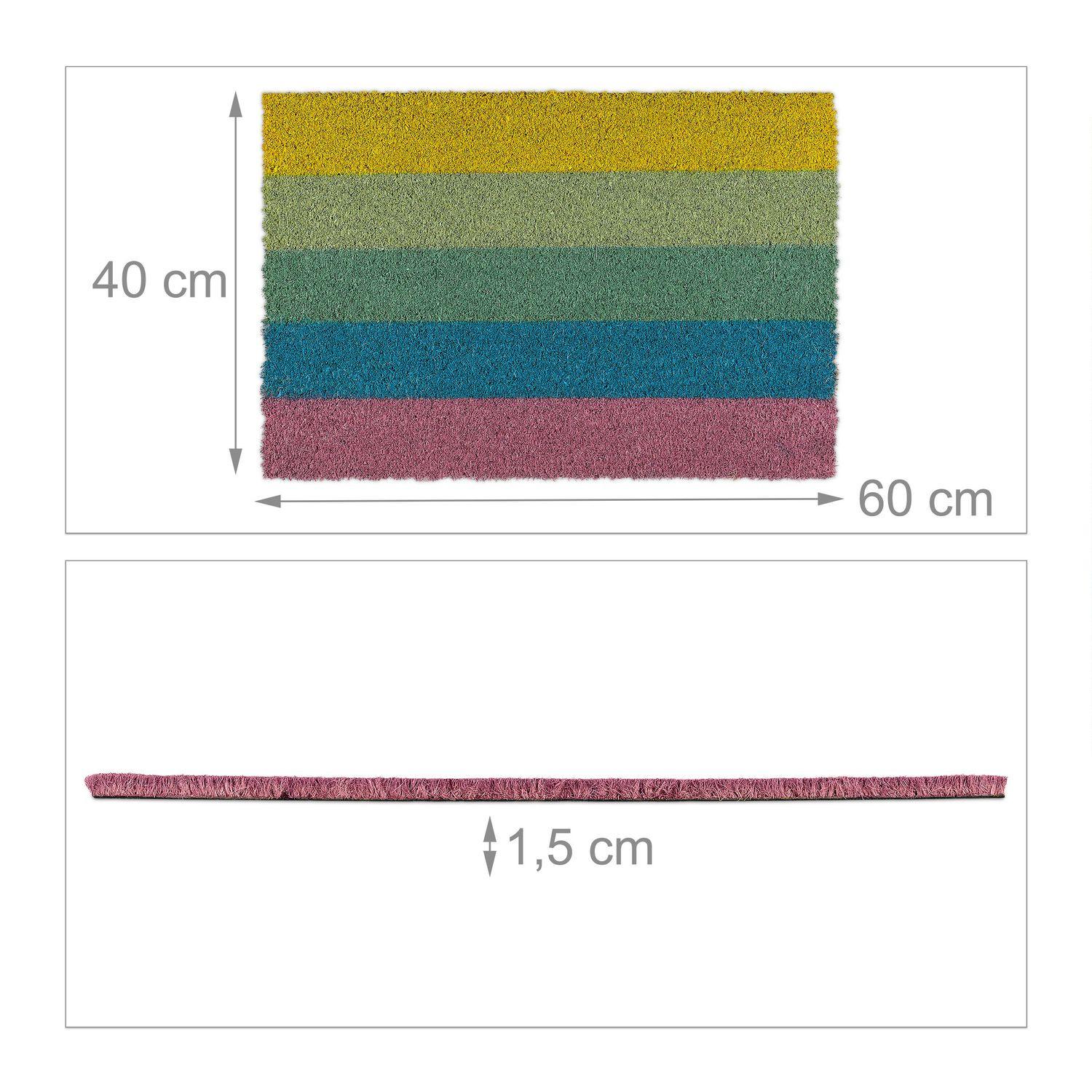 B2X Fußmatte aus Kokosfaser in Regenbogenfarben