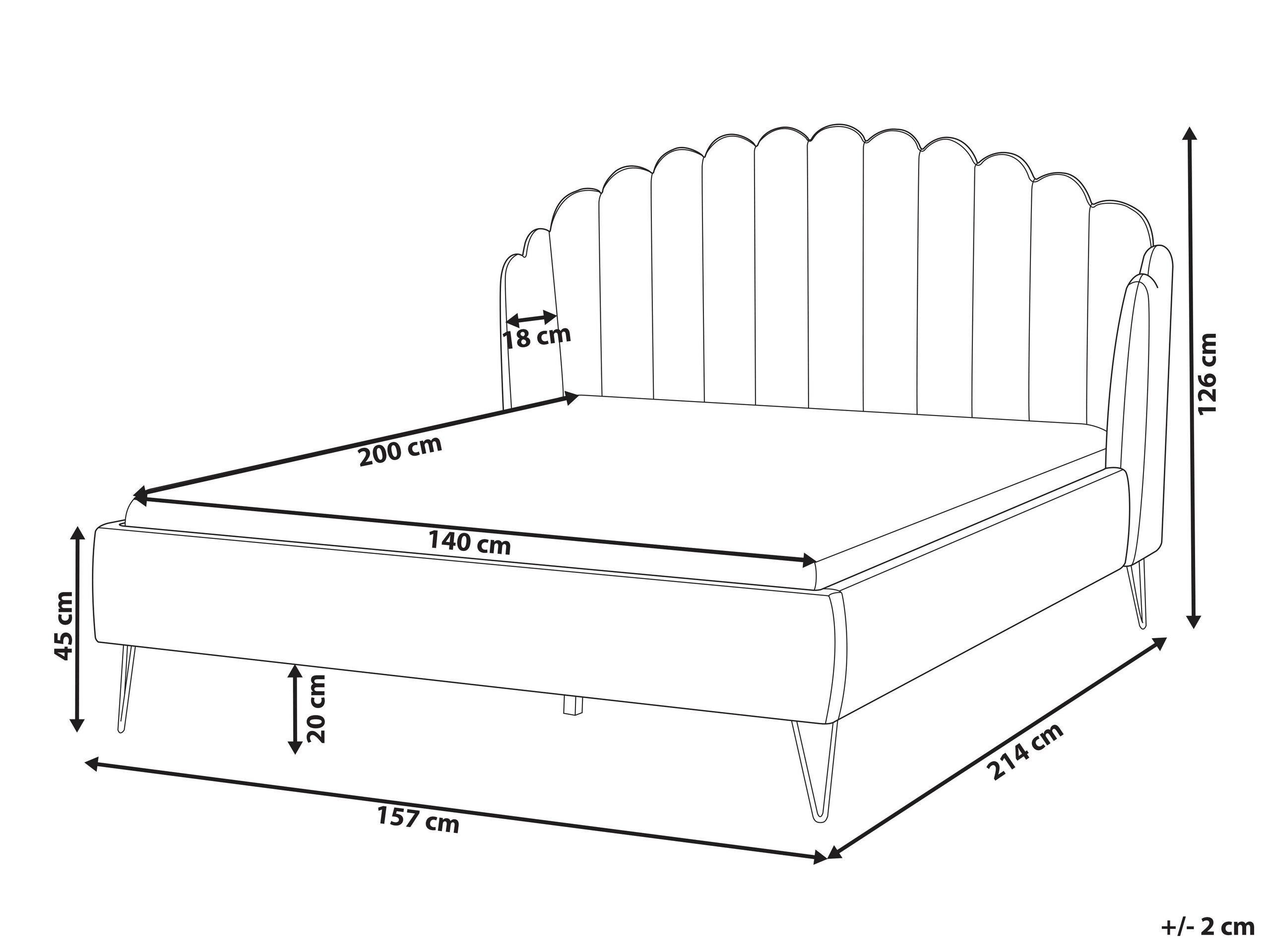 Beliani Bett mit Lattenrost aus Polyester Retro AMBILLOU