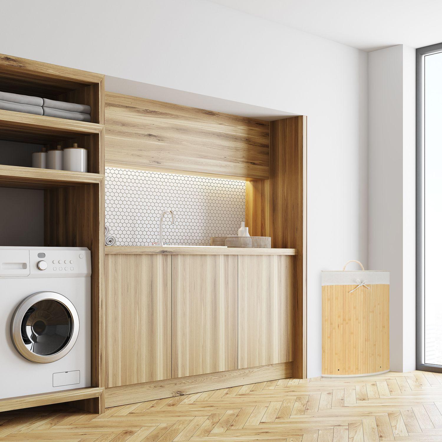 B2X Eckwäschekorb aus Bambus