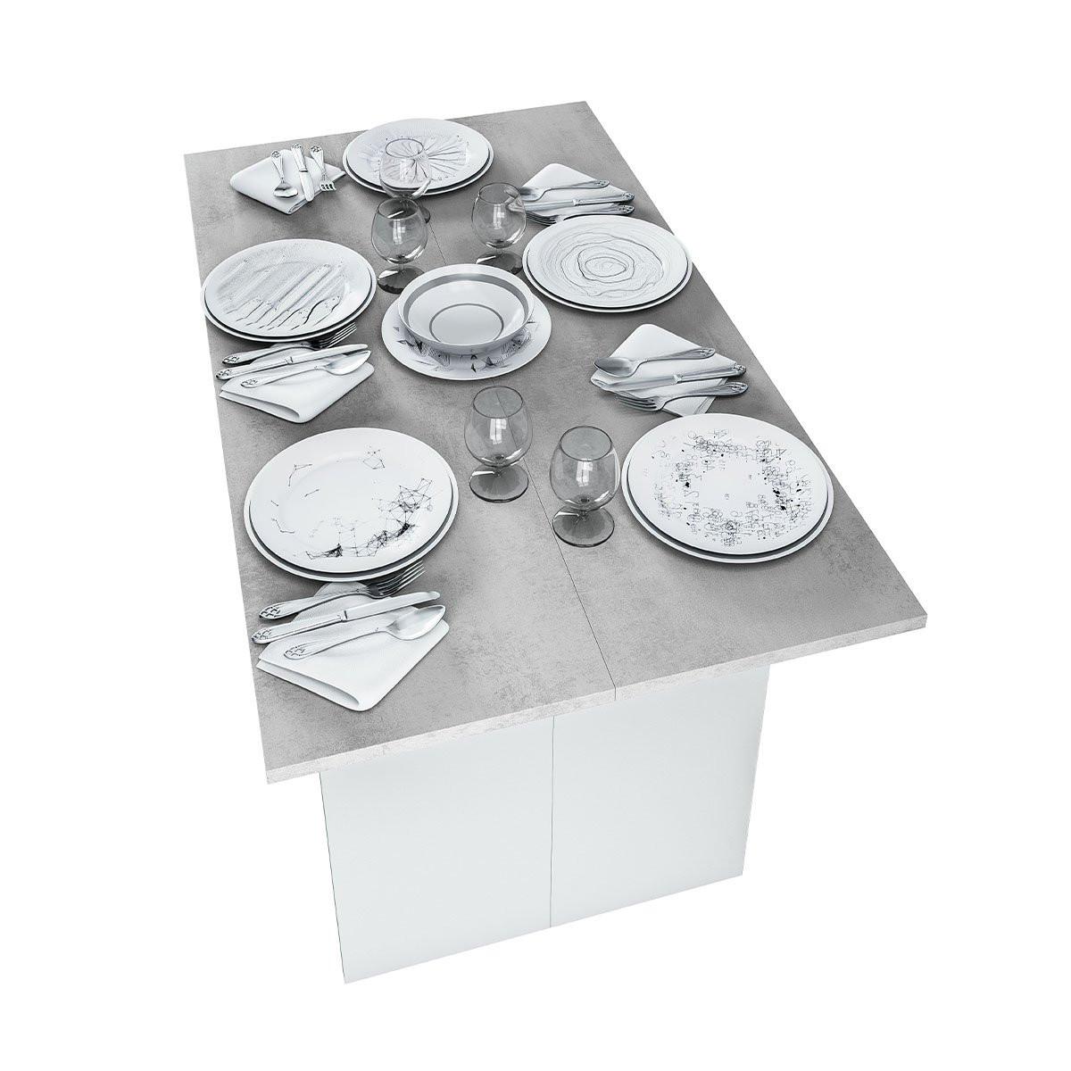 Calicosy Ausziehbarer Tisch Buchöffnungssystem von 35 bis 70 cm Tavolo - L120 cm