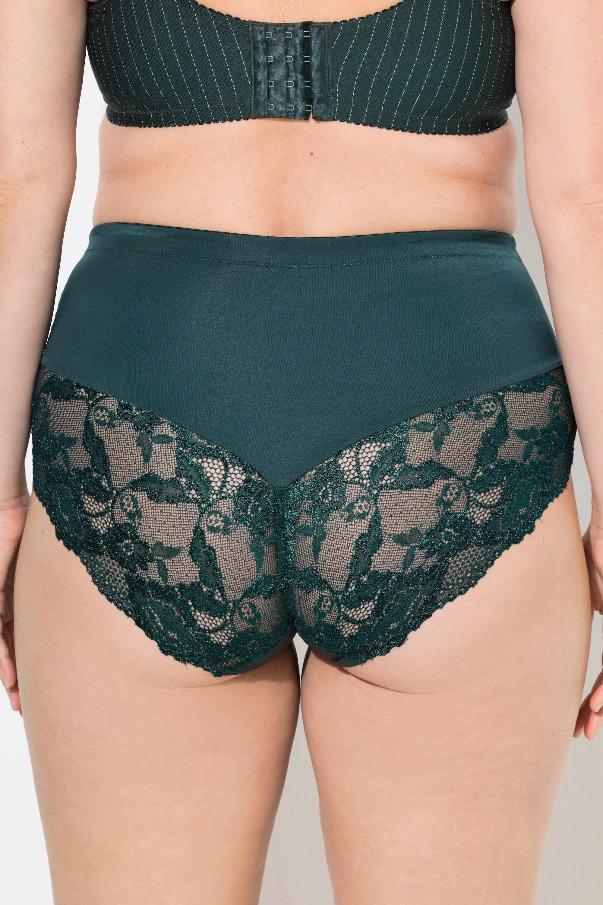 Ulla Popken Midislip, transparente Spitze, hinten gerafft