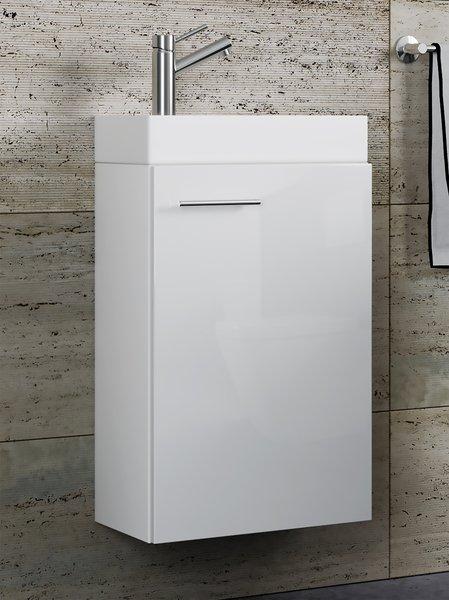 VCM 2-tlg Badmöbel Set Gäste WC Gästebad Waschplatz Waschtisch klein schmal Slito