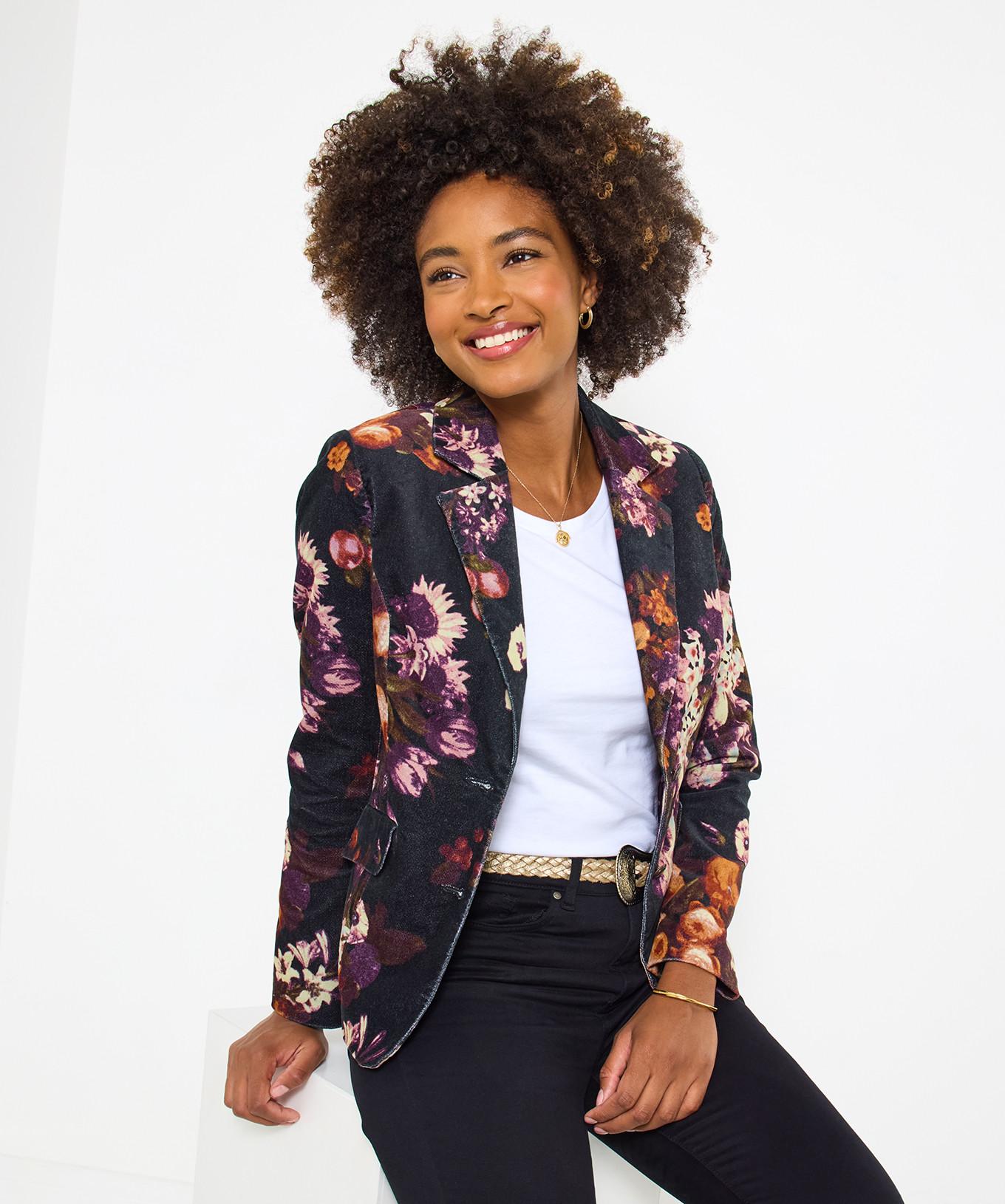 Joe Browns Moleskin-Blazer mit Fruchtmuster