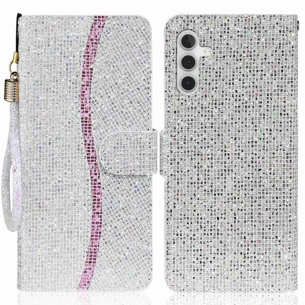 Cover-Discount Galaxy A14 - Glitter Leder Etui