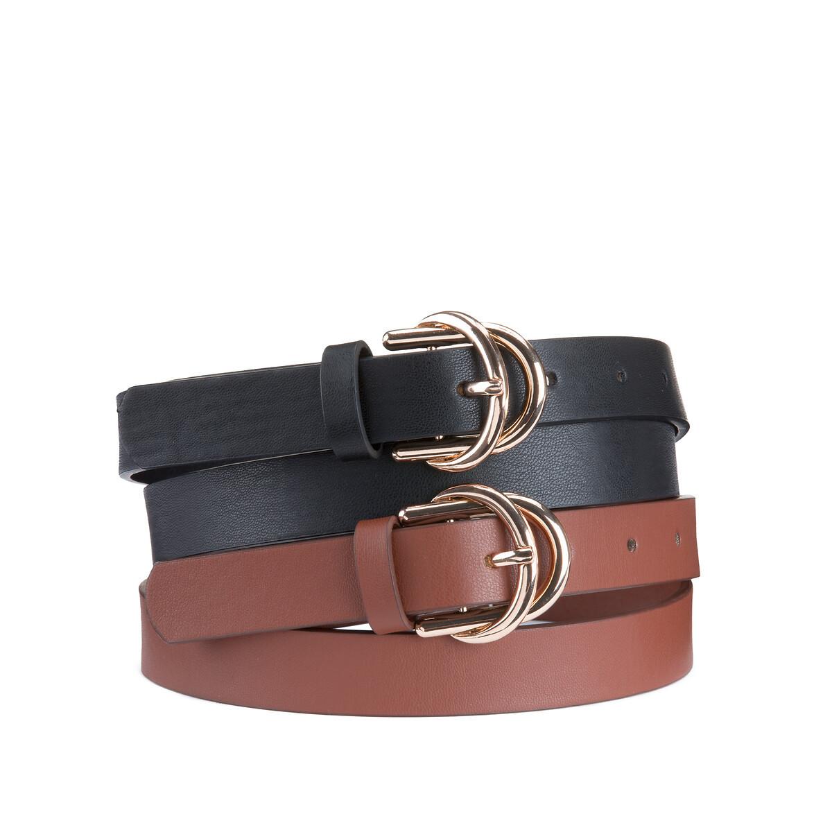 La Redoute Collections 2er-Pack Gürtel mit Doppelschnalle