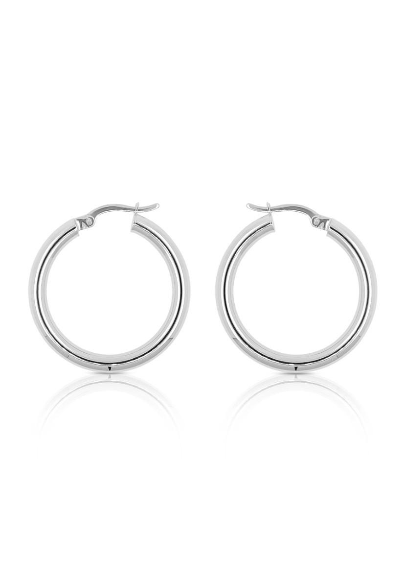MUAU Schmuck Creolen Weissgold 750, 29mm