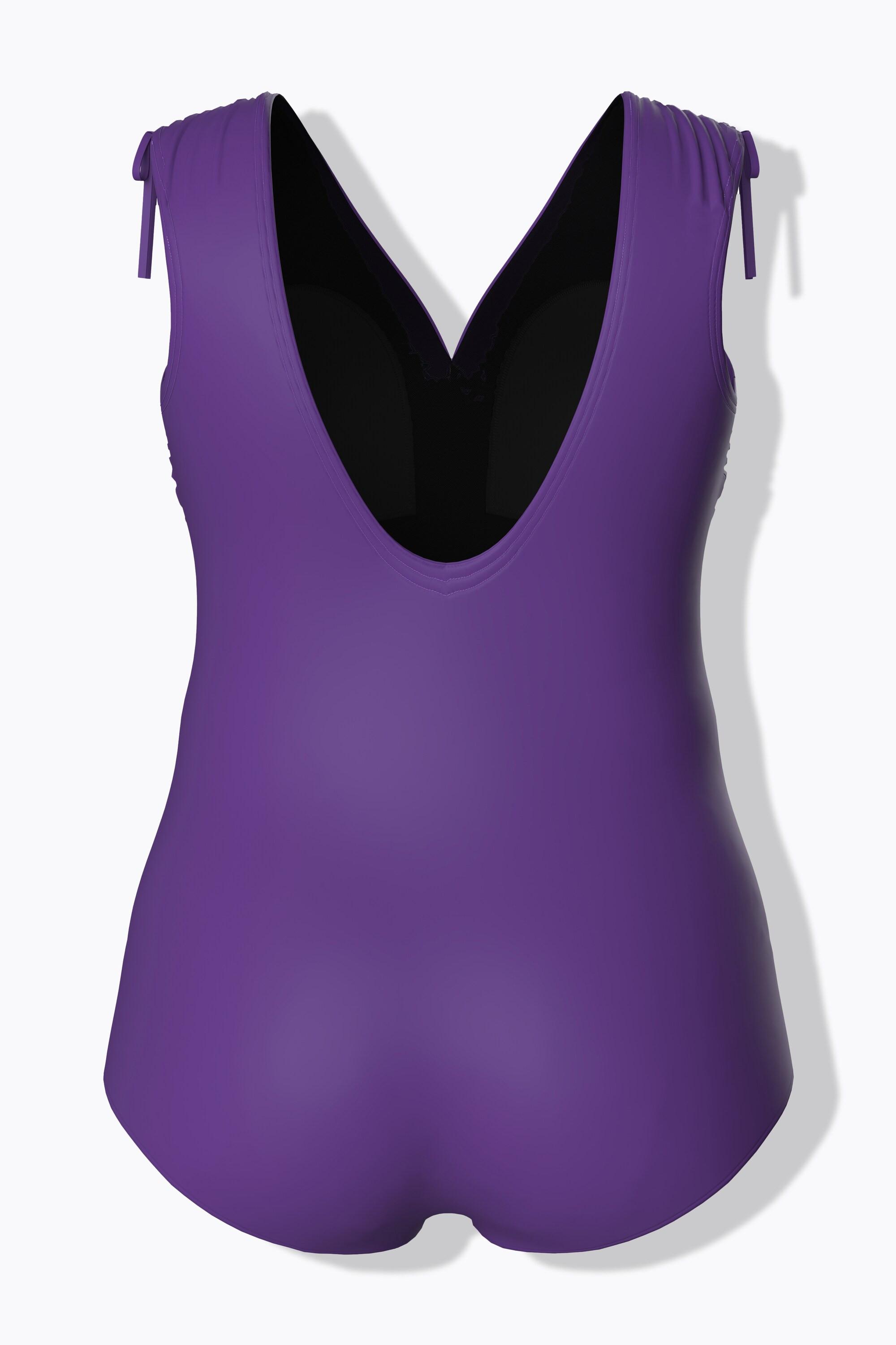 Ulla Popken Badeanzug, Obst, Softcups, Raffbänder, recycelt