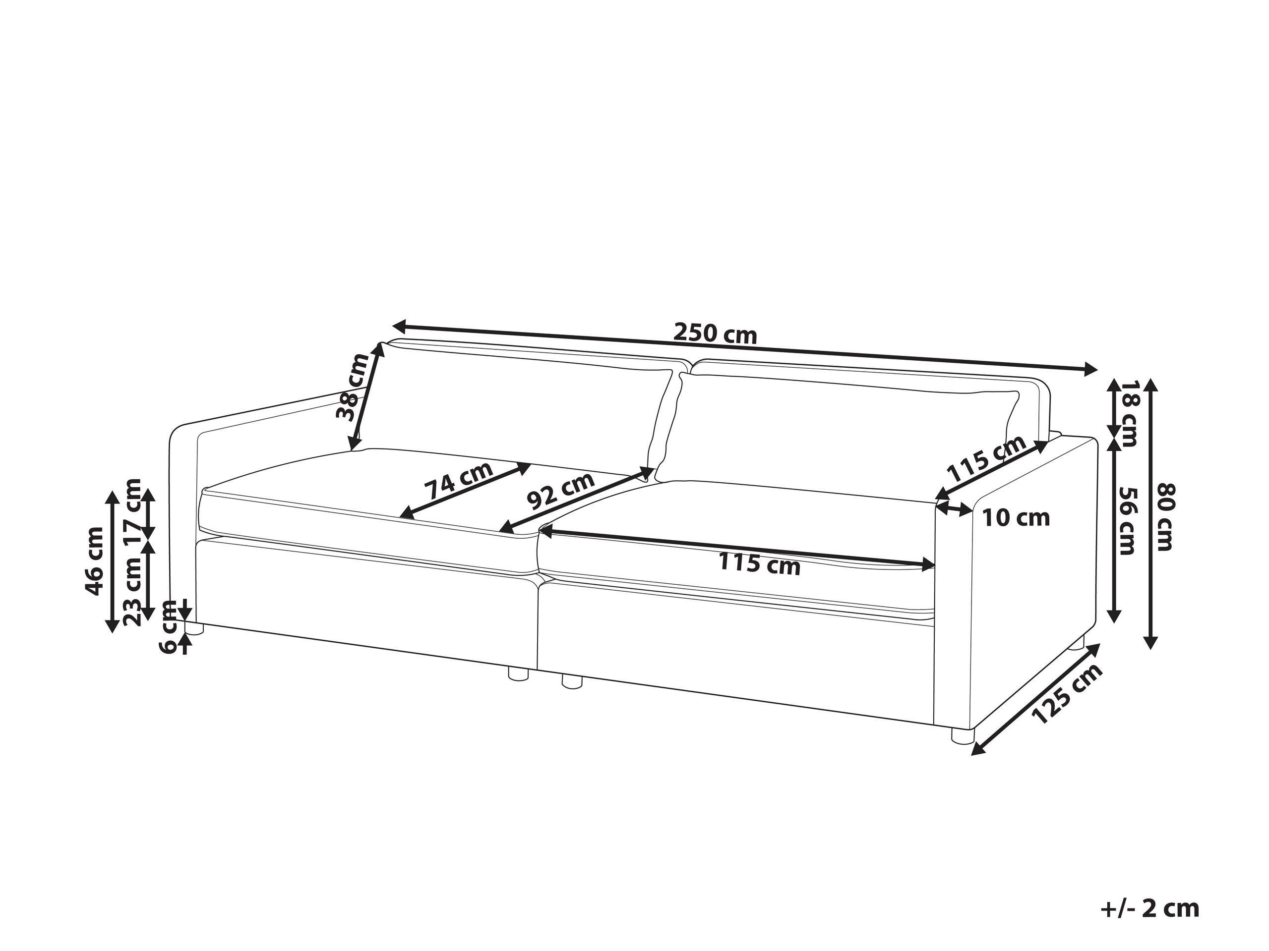 Beliani 3 Sitzer Sofa aus Polyester Modern VINSTRA