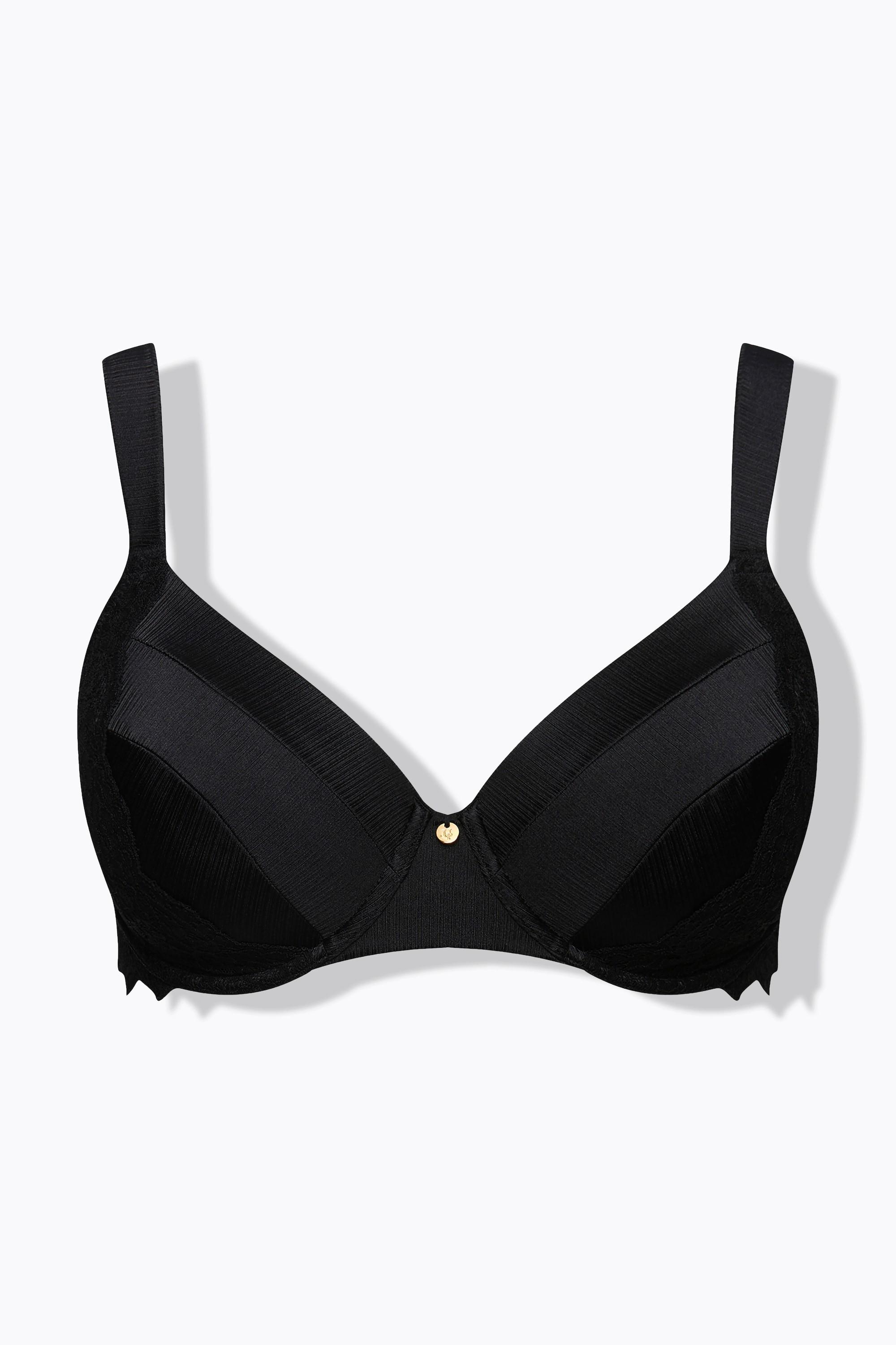 Ulla Popken Bügel-BH, Softcups, Satin, Spitze, Cup B - F
