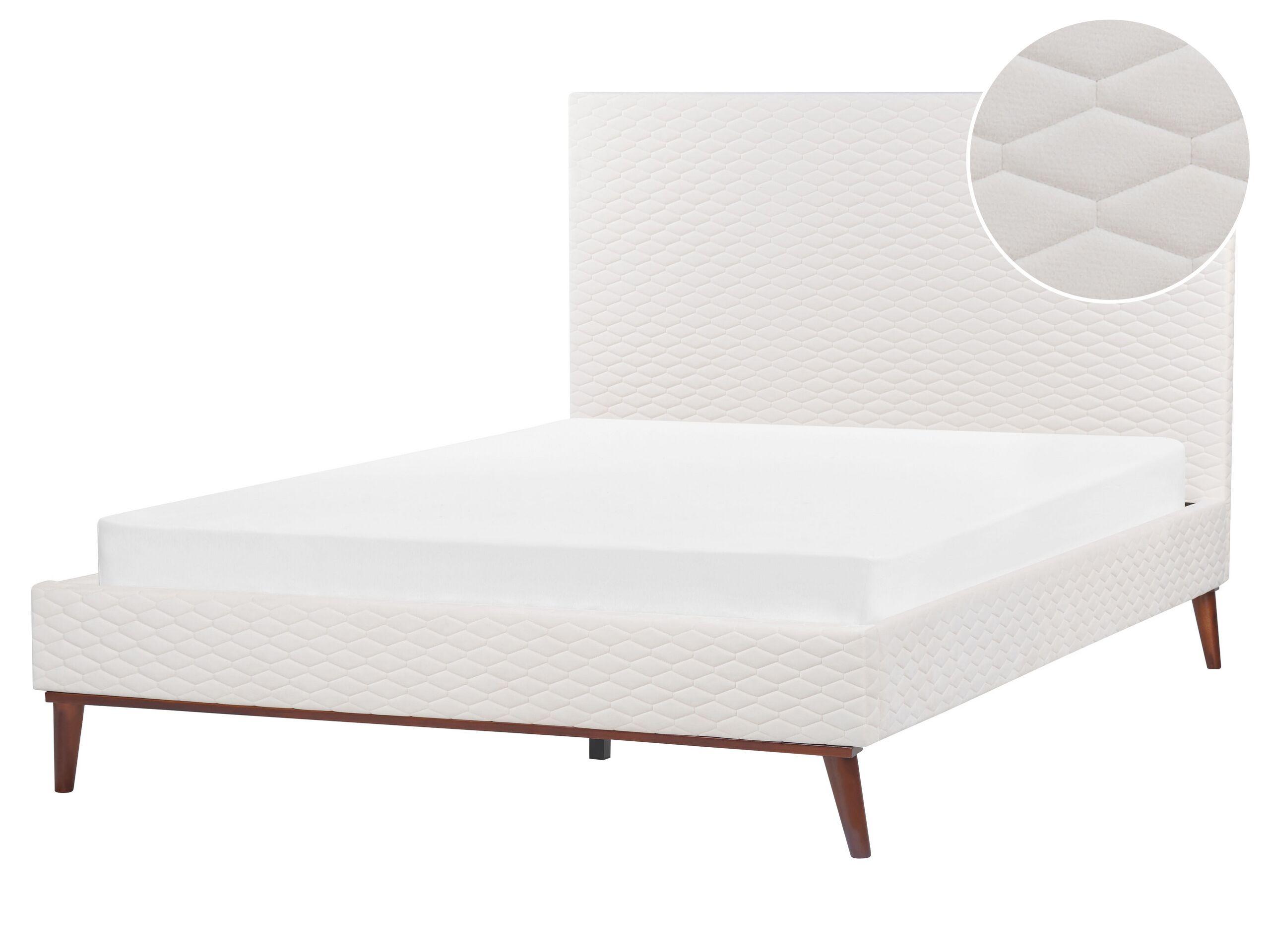 Beliani Bett mit Lattenrost aus Samtstoff Retro BAYONNE