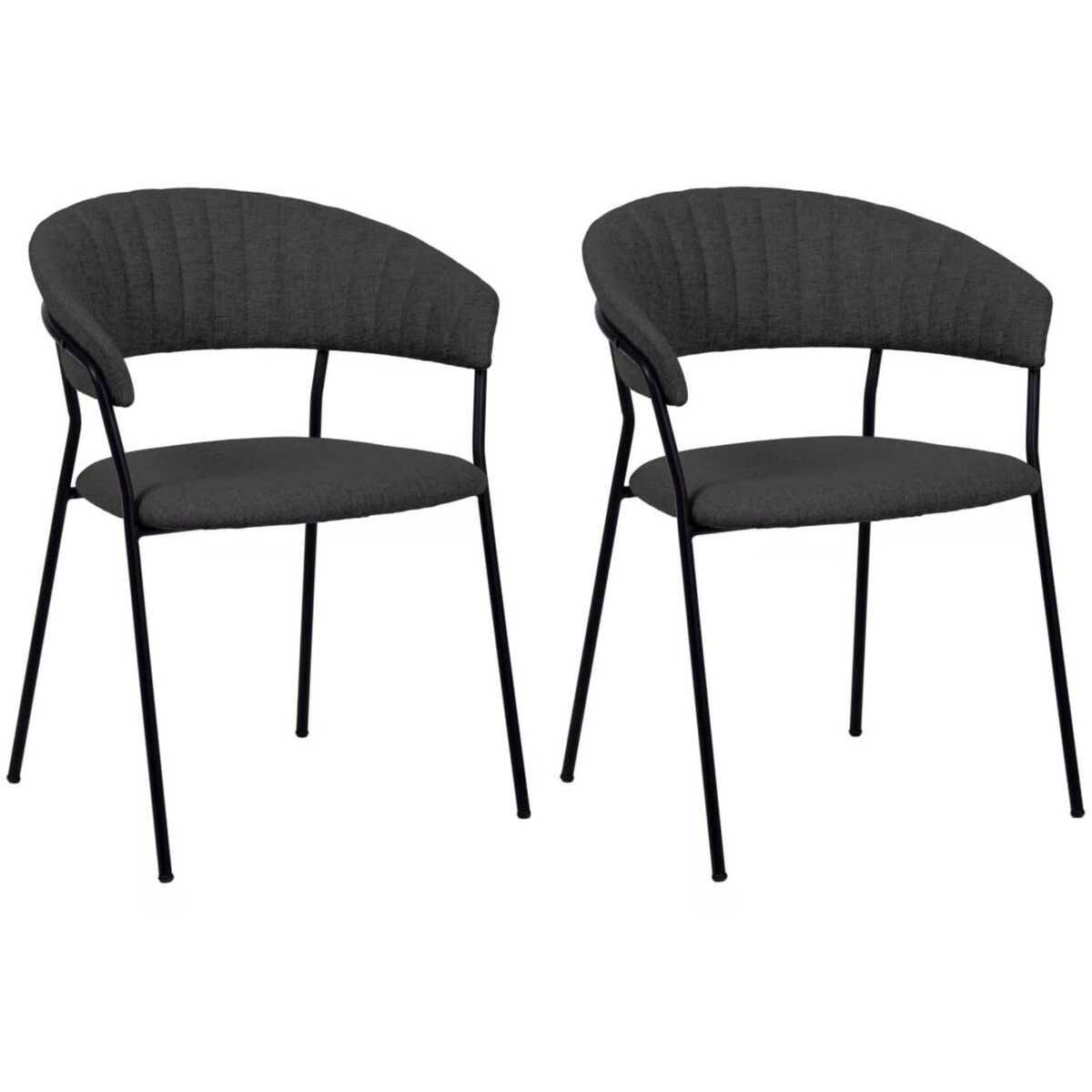 KARE Design Armlehnstuhl Belle anthrazit (2er-Set)