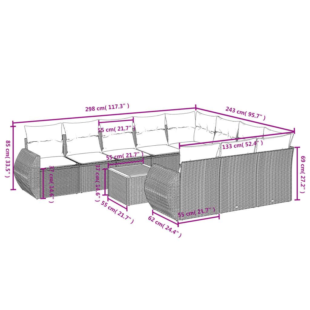 VidaXL Garten sofagarnitur poly-rattan