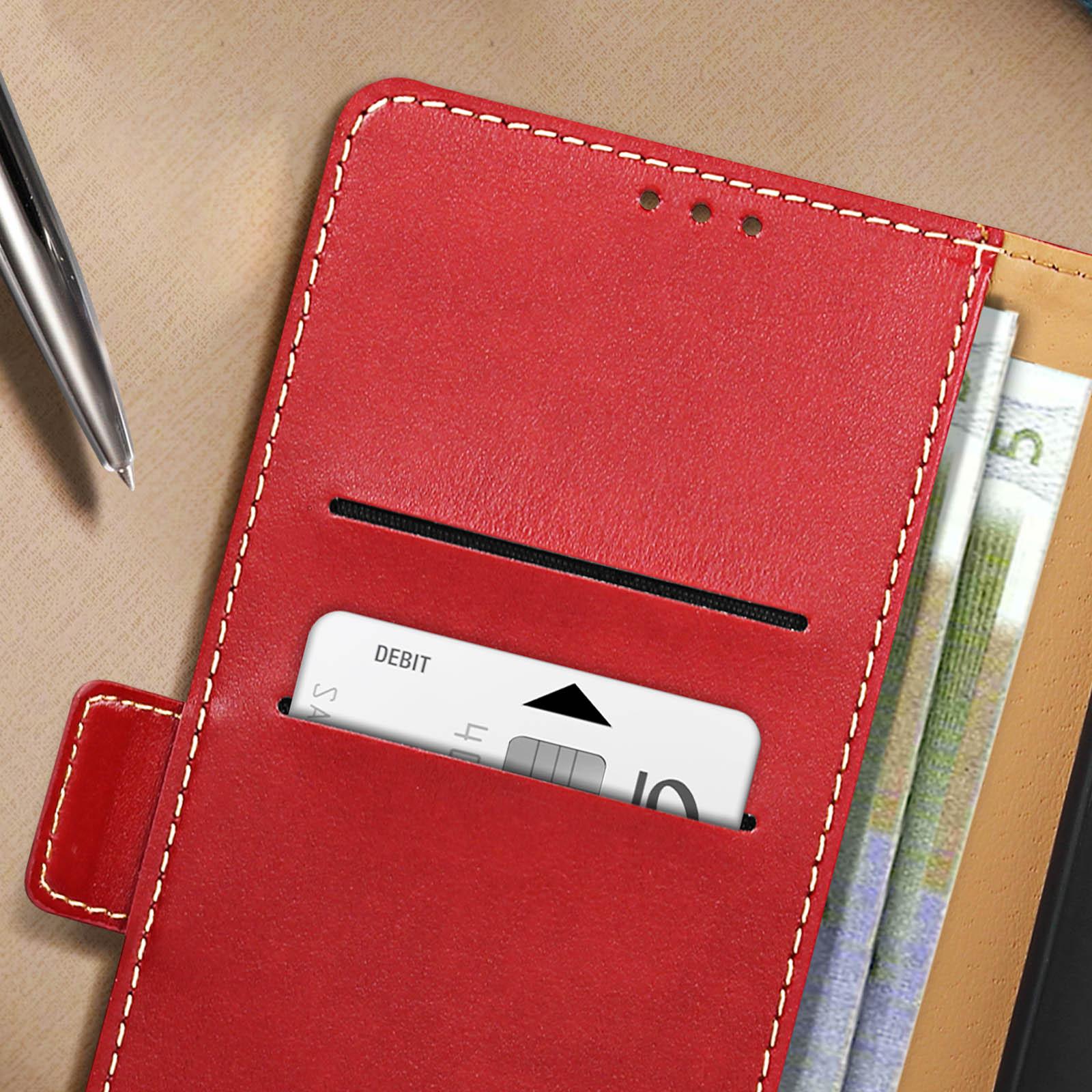 Avizar Samsung S24 Ultra Wallet Hülle Rot