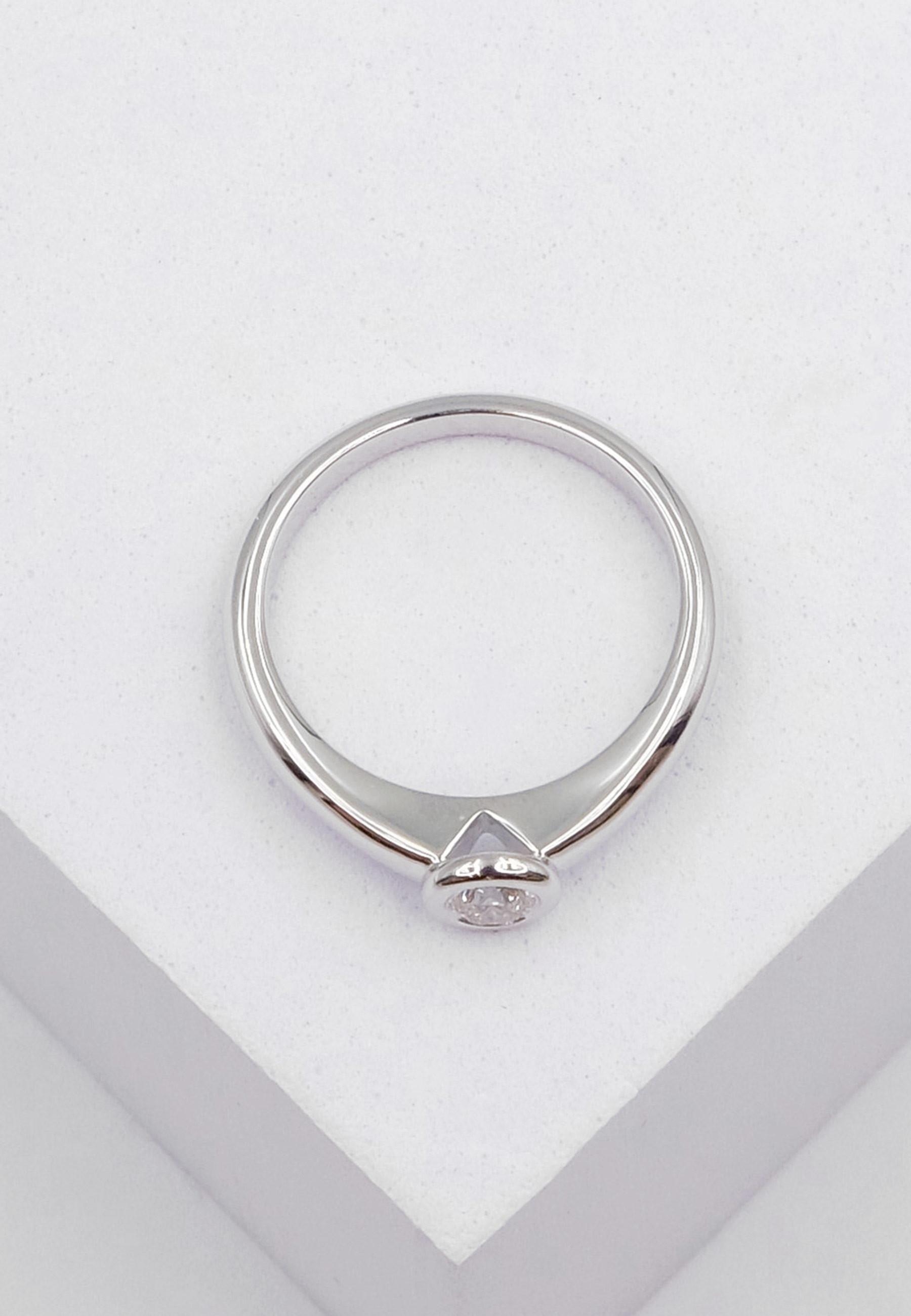 MUAU Schmuck Solitaire Ring Diamant 0.20ct. Weissgold 750