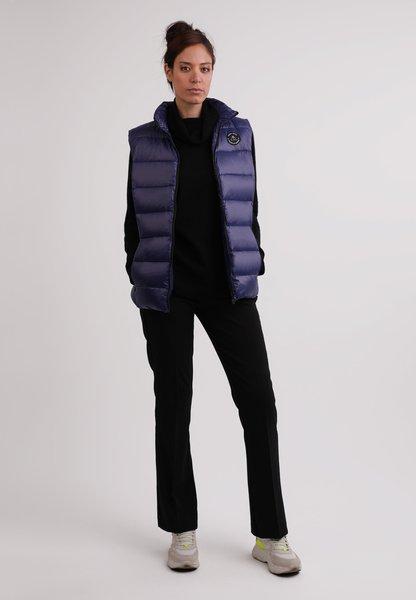 CASH-MERE.CH Daunengilet mit Kaschmirfutter in glänzender Optik