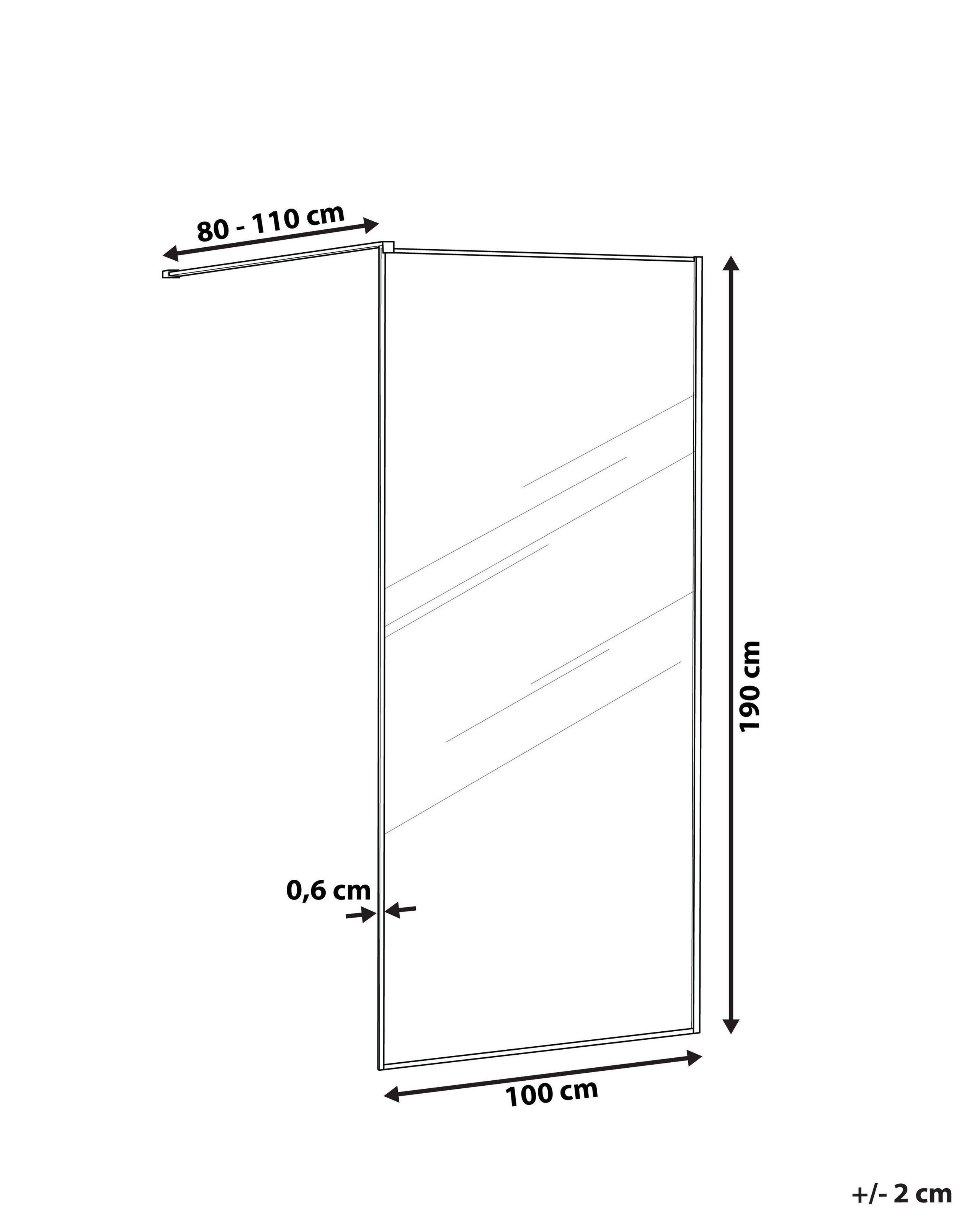 Beliani Duschwand aus Sicherheitsglas Modern WASPAM